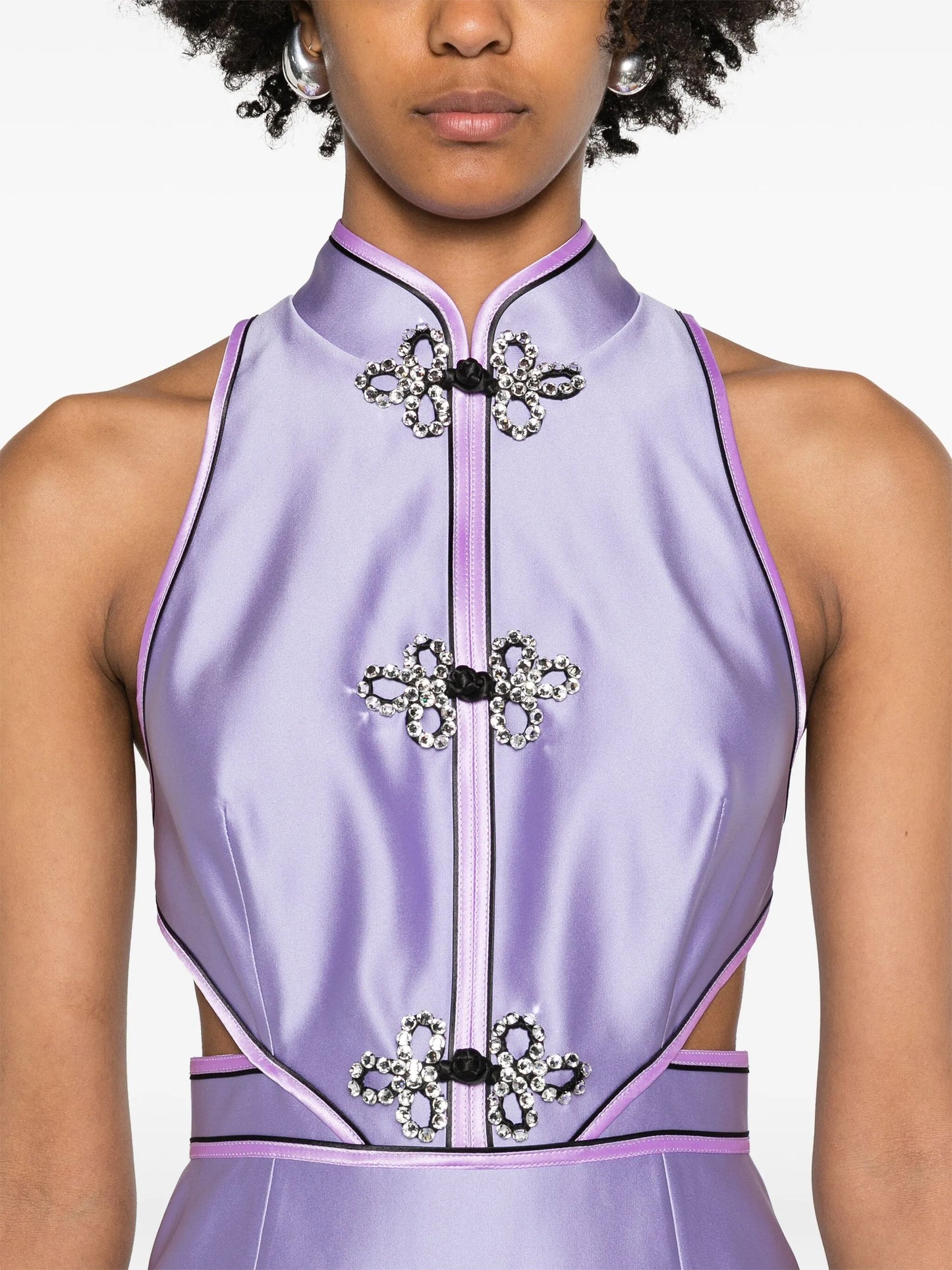 Leila sleeveless satin gown