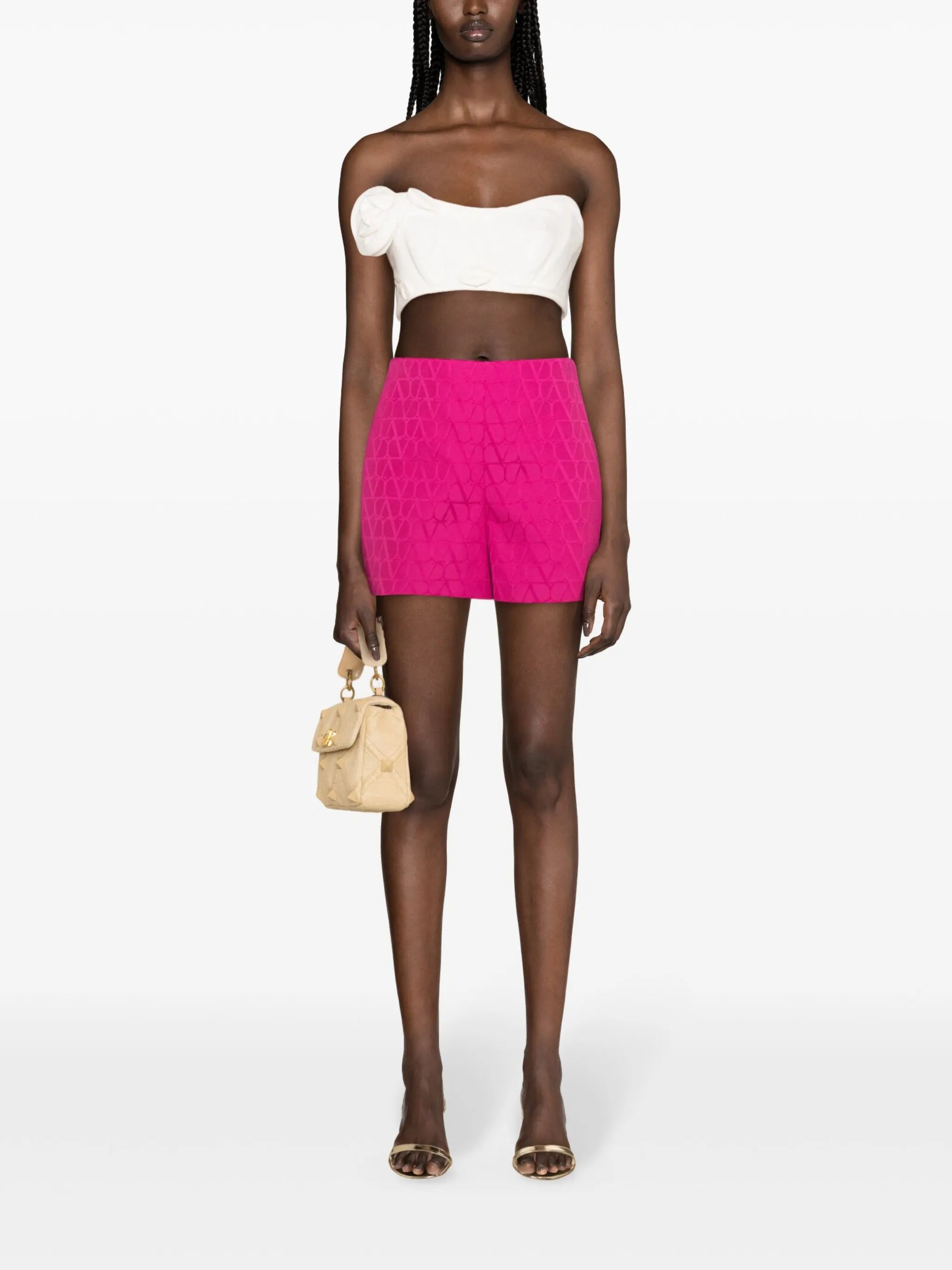 VLogo jacquard tailored shorts