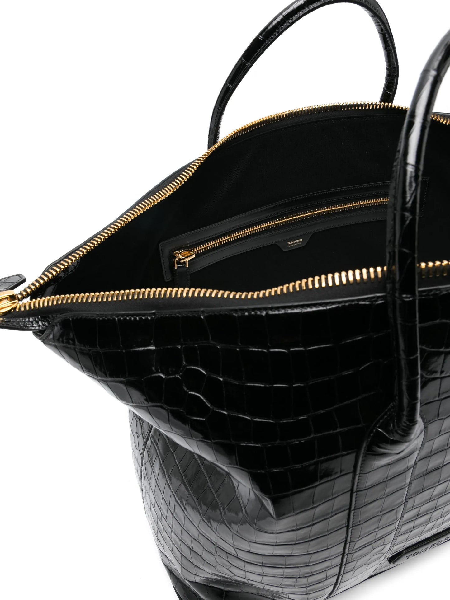 embossed-crocodile leather holdall bag