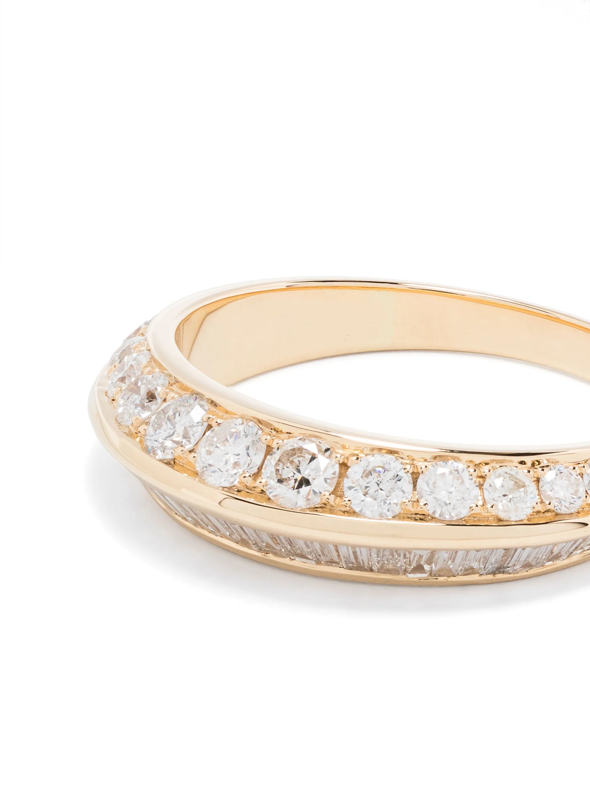 18kt yellow gold diamond crescent ring