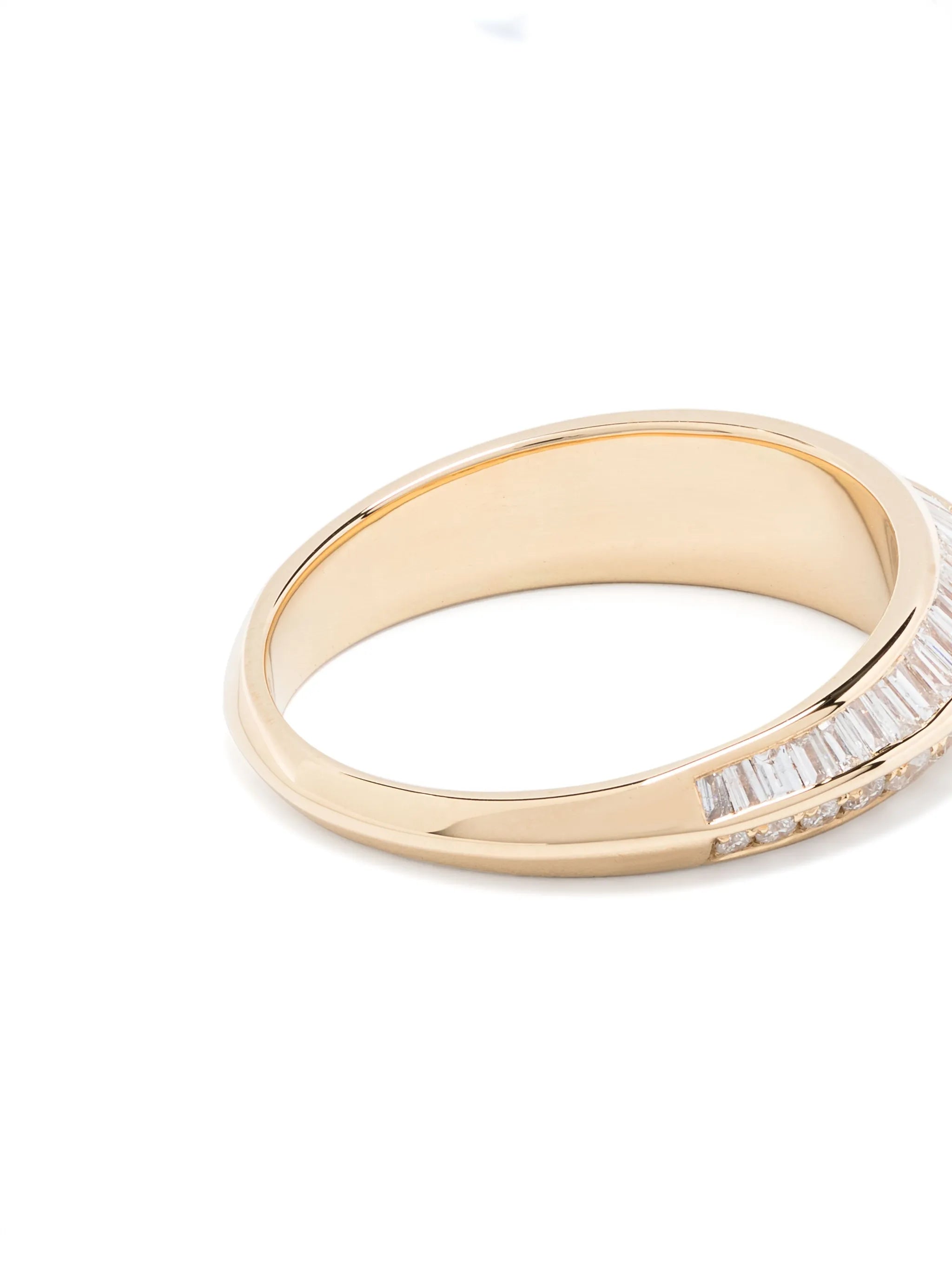 18kt yellow gold diamond crescent ring