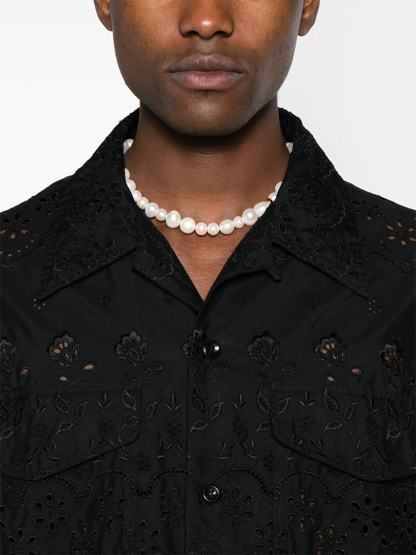 broderie-anglaise cotton shirt