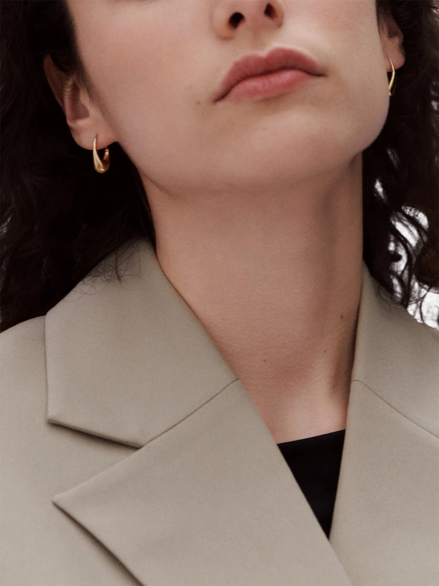 Roscida drop hoop earrings