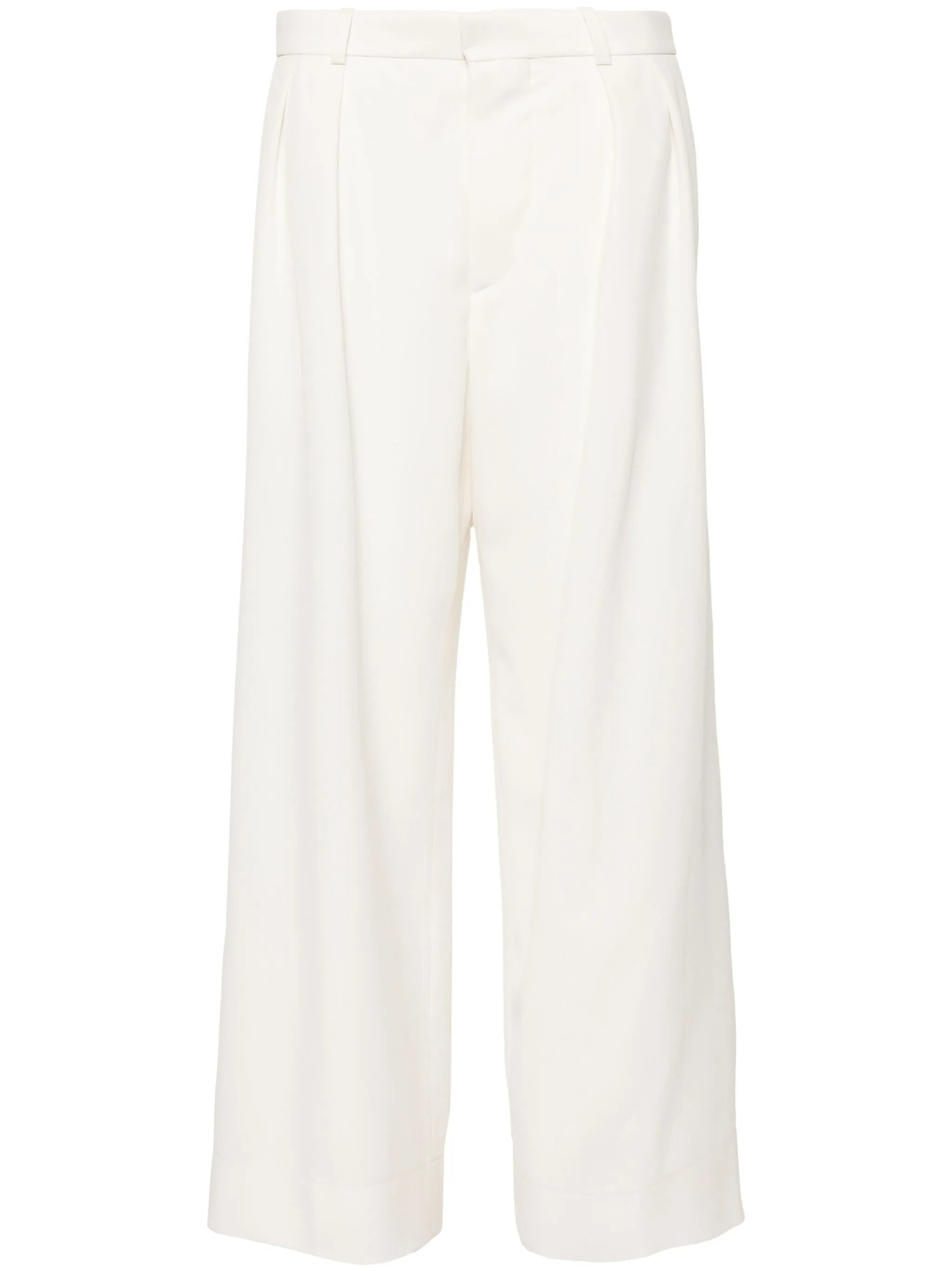 low-waisted tailored trousers