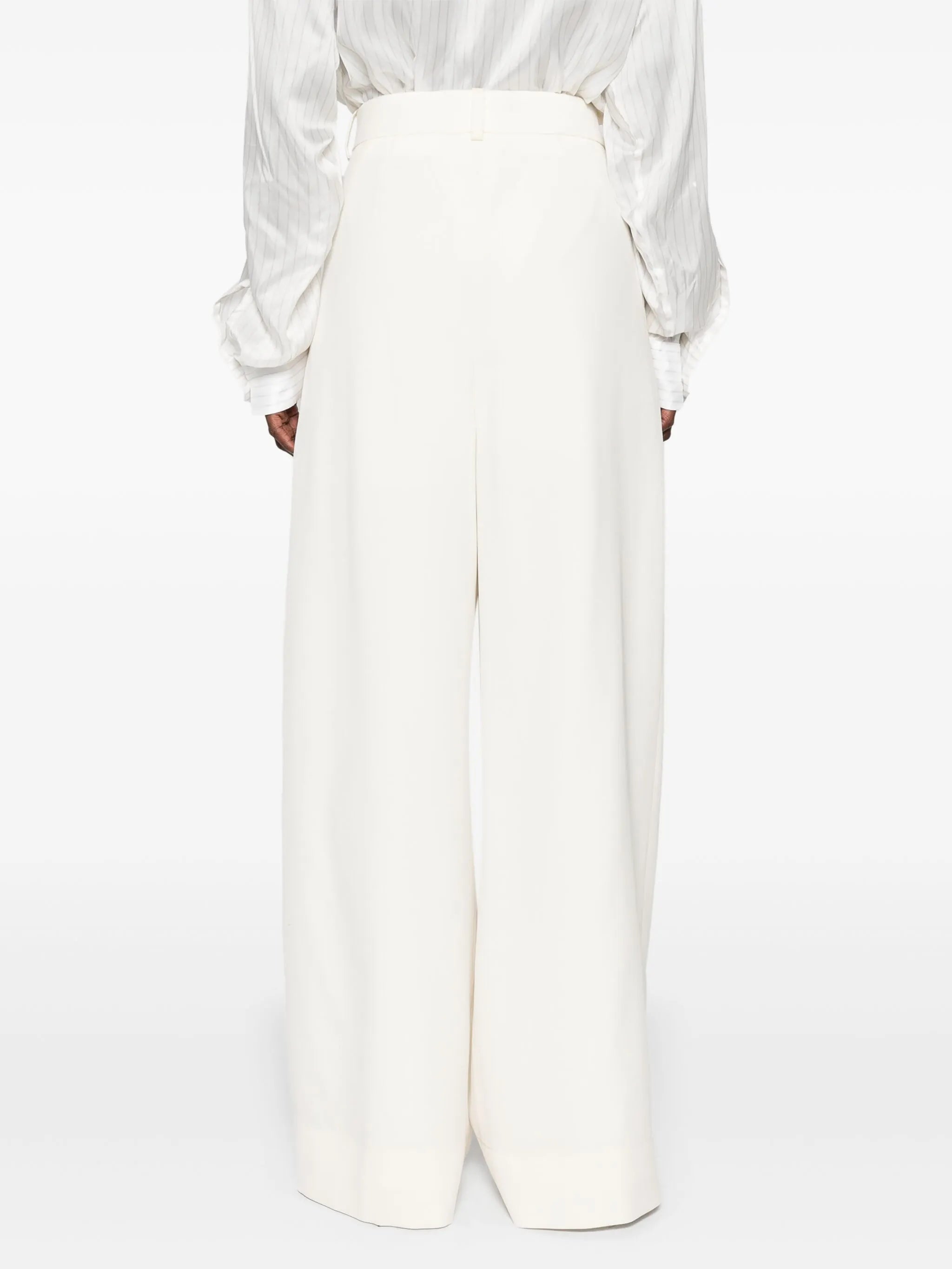 low-waisted tailored trousers