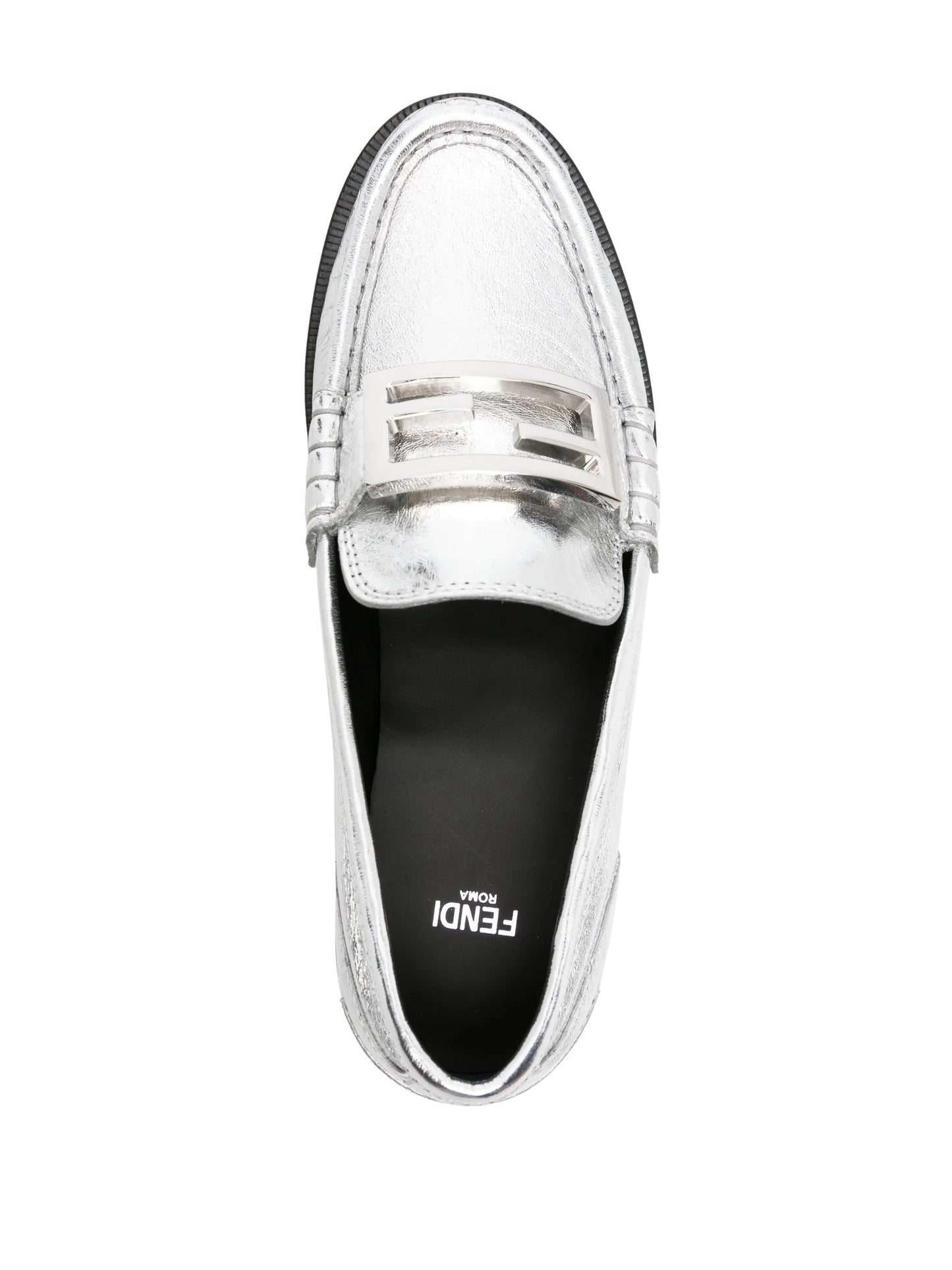 Baguette metallic leather loafers