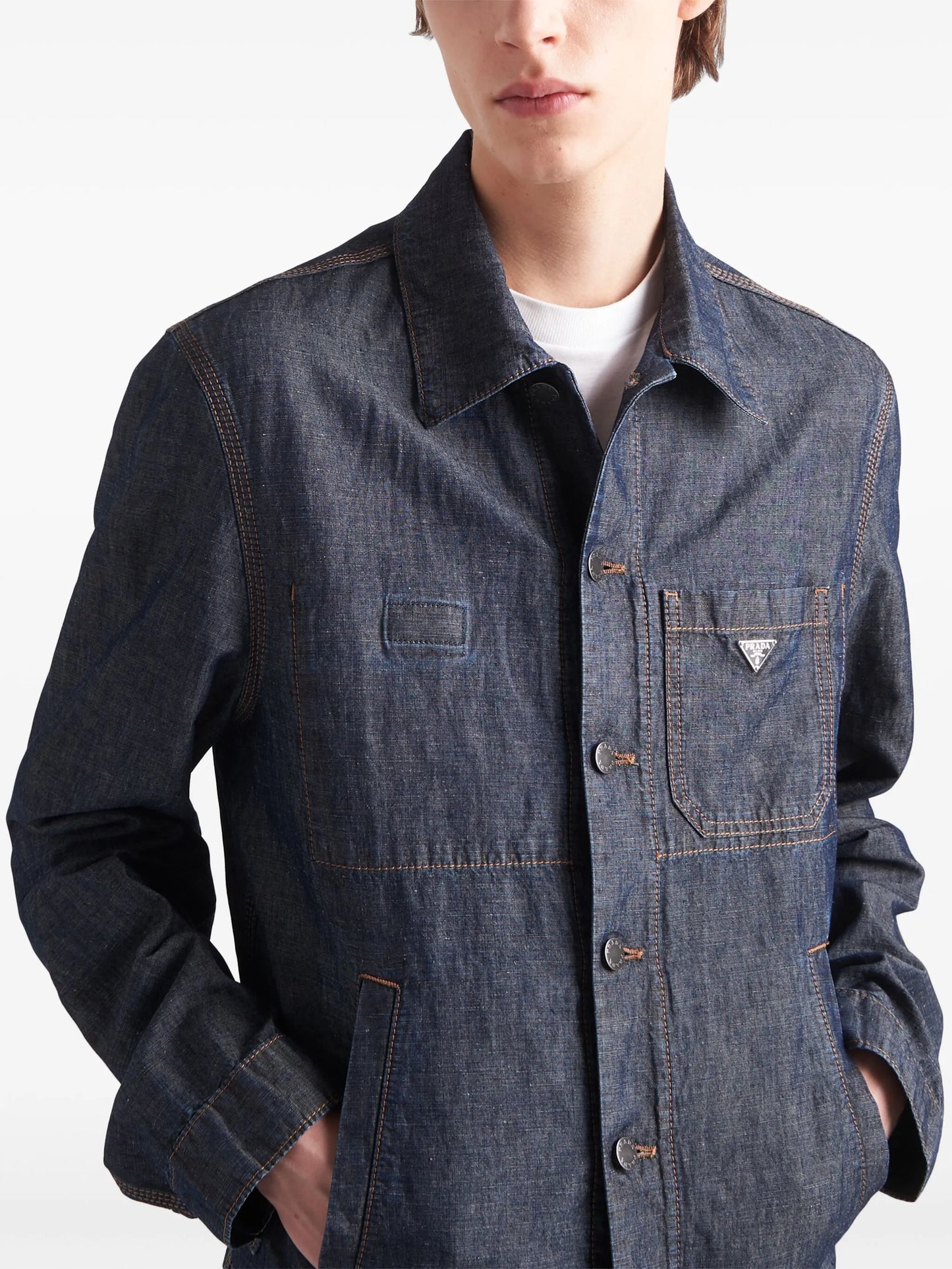 triangle-logo shirt jacket