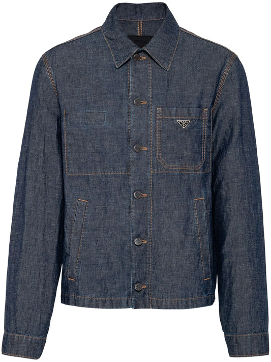 triangle-logo shirt jacket