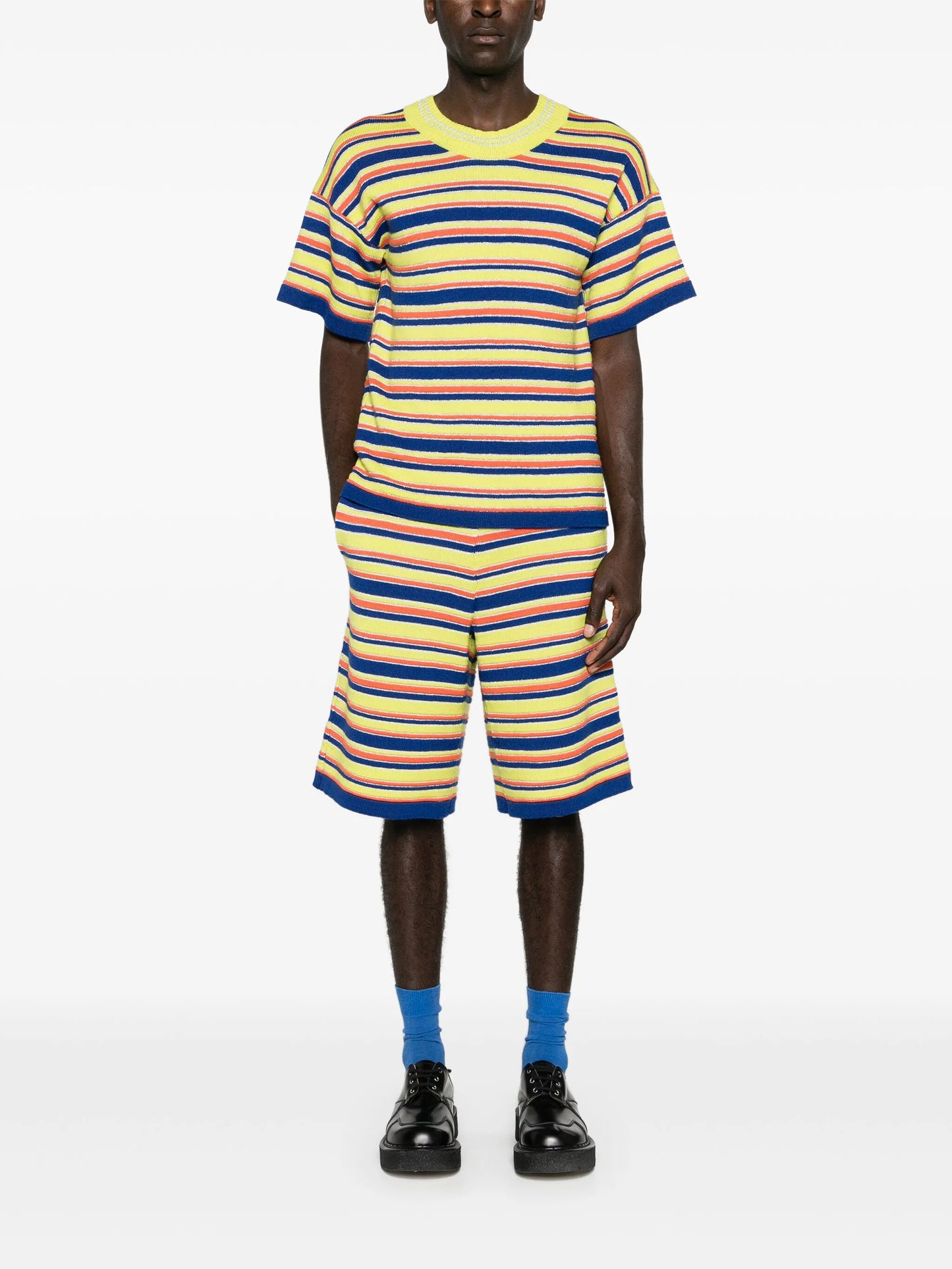 striped merino bermuda shorts
