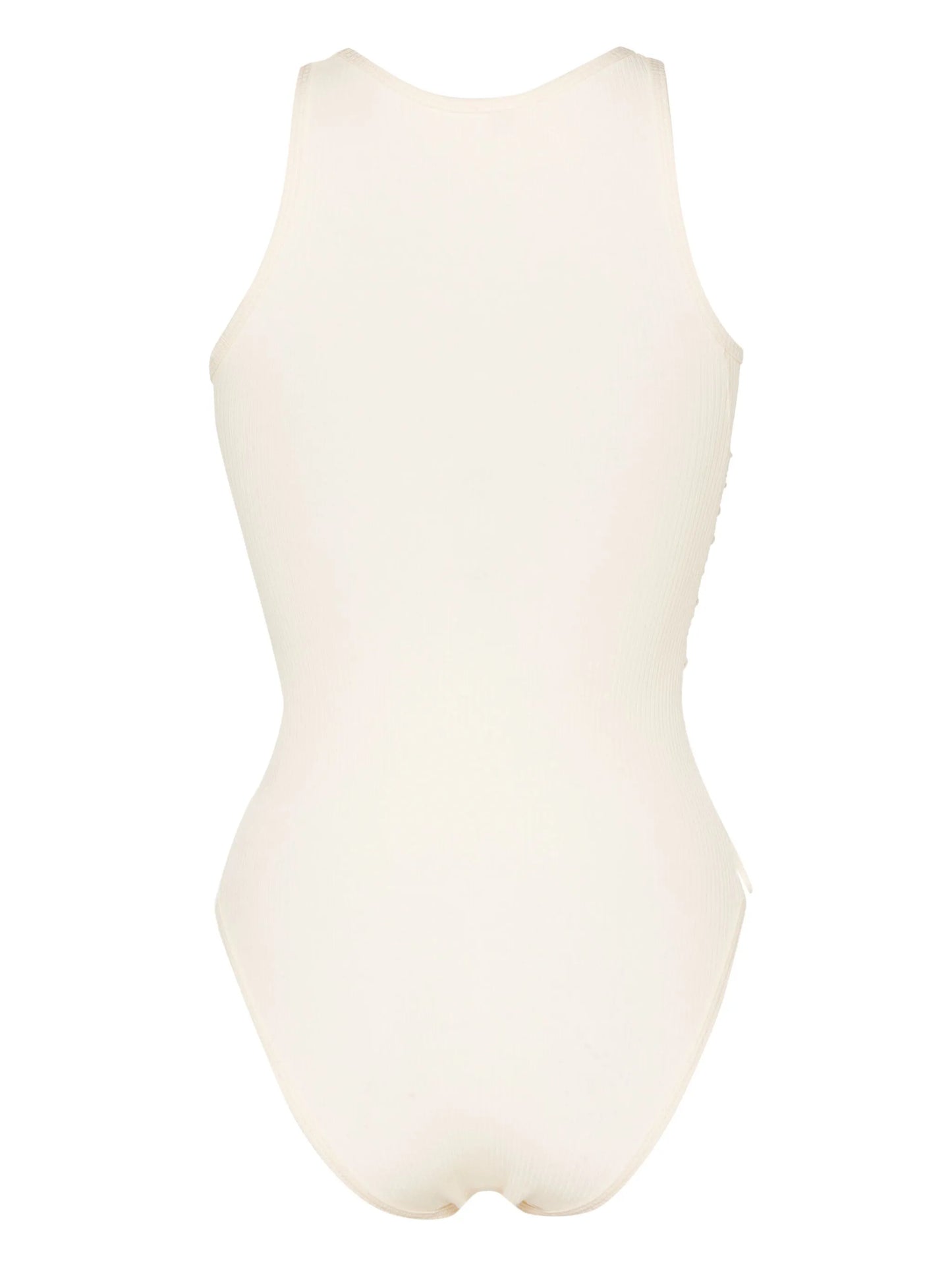 criss-cross-straps ribbed bodysuit