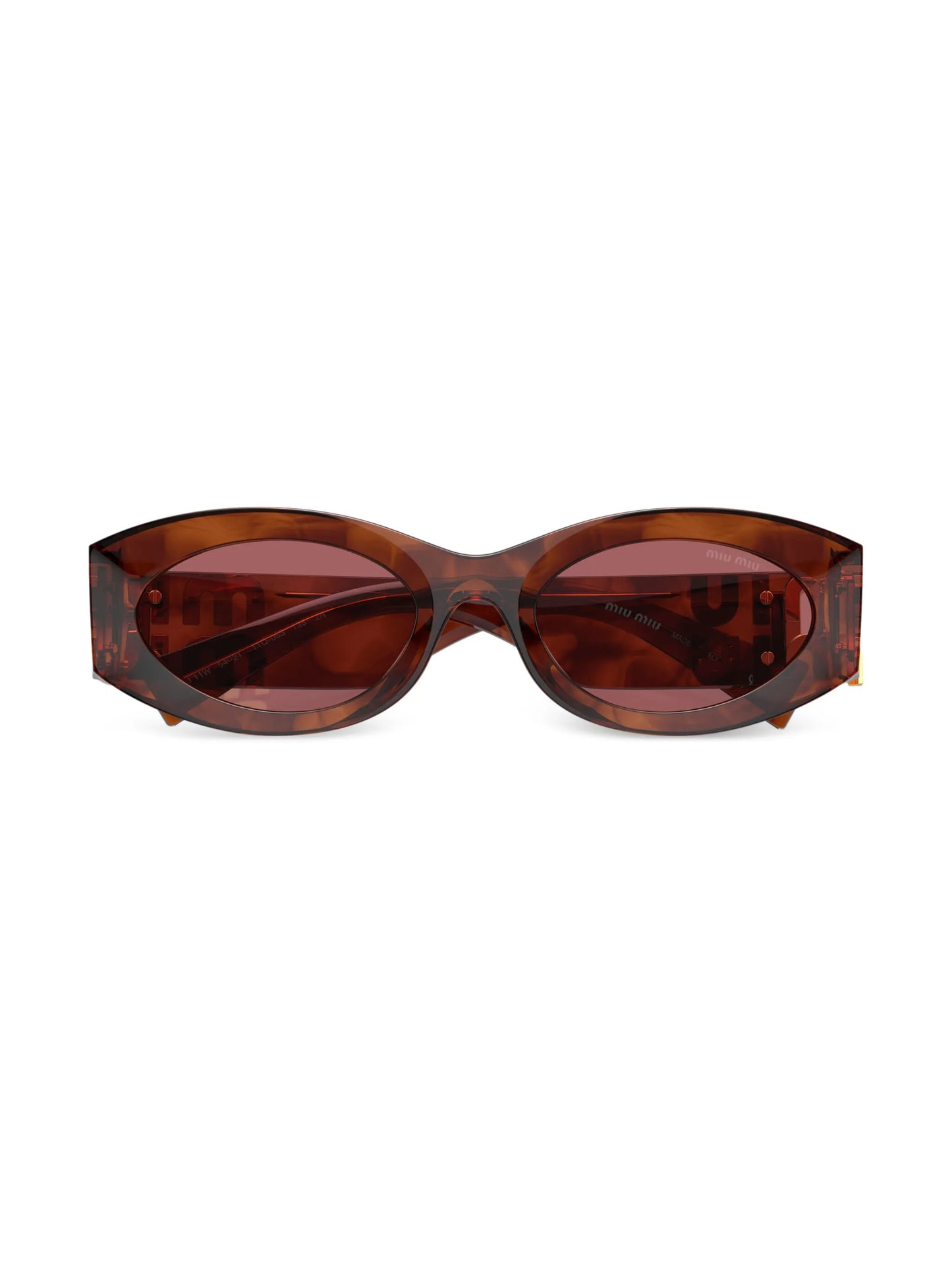logo-lettering oval-frame sunglasses