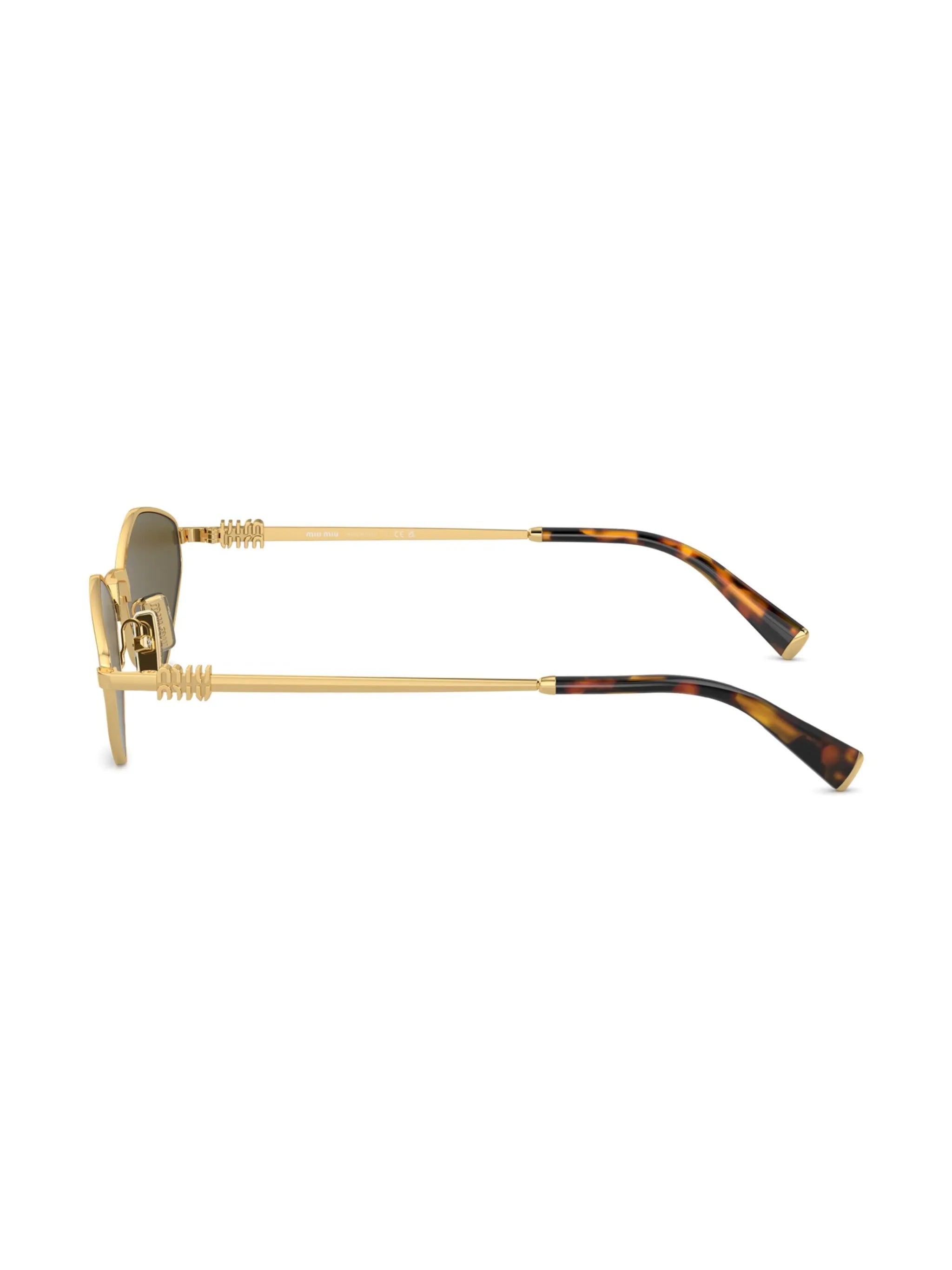 logo-lettering geometric-frame sunglasses