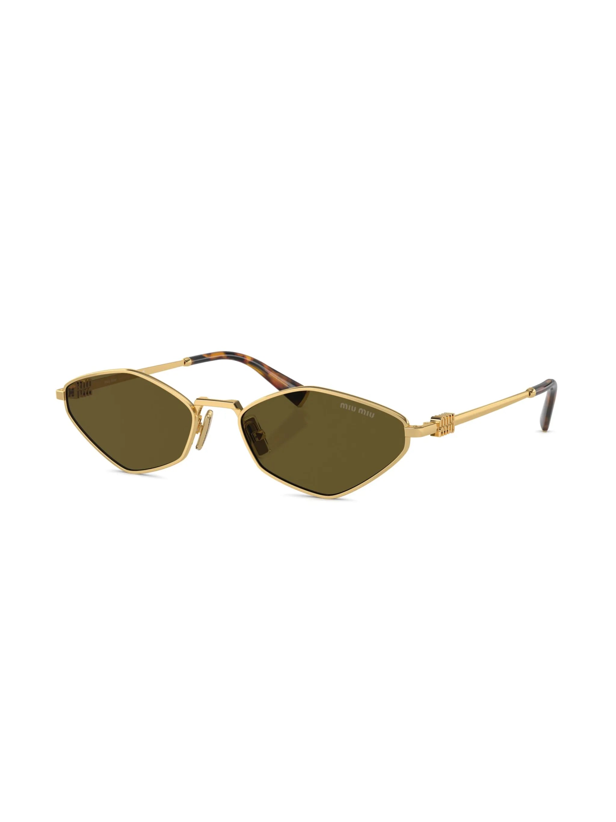 logo-lettering geometric-frame sunglasses