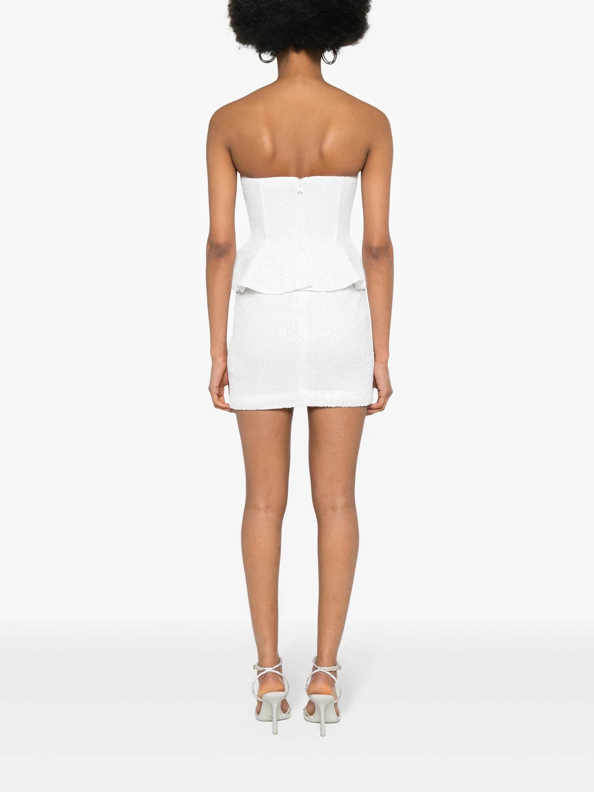 strapless sequined mini dress