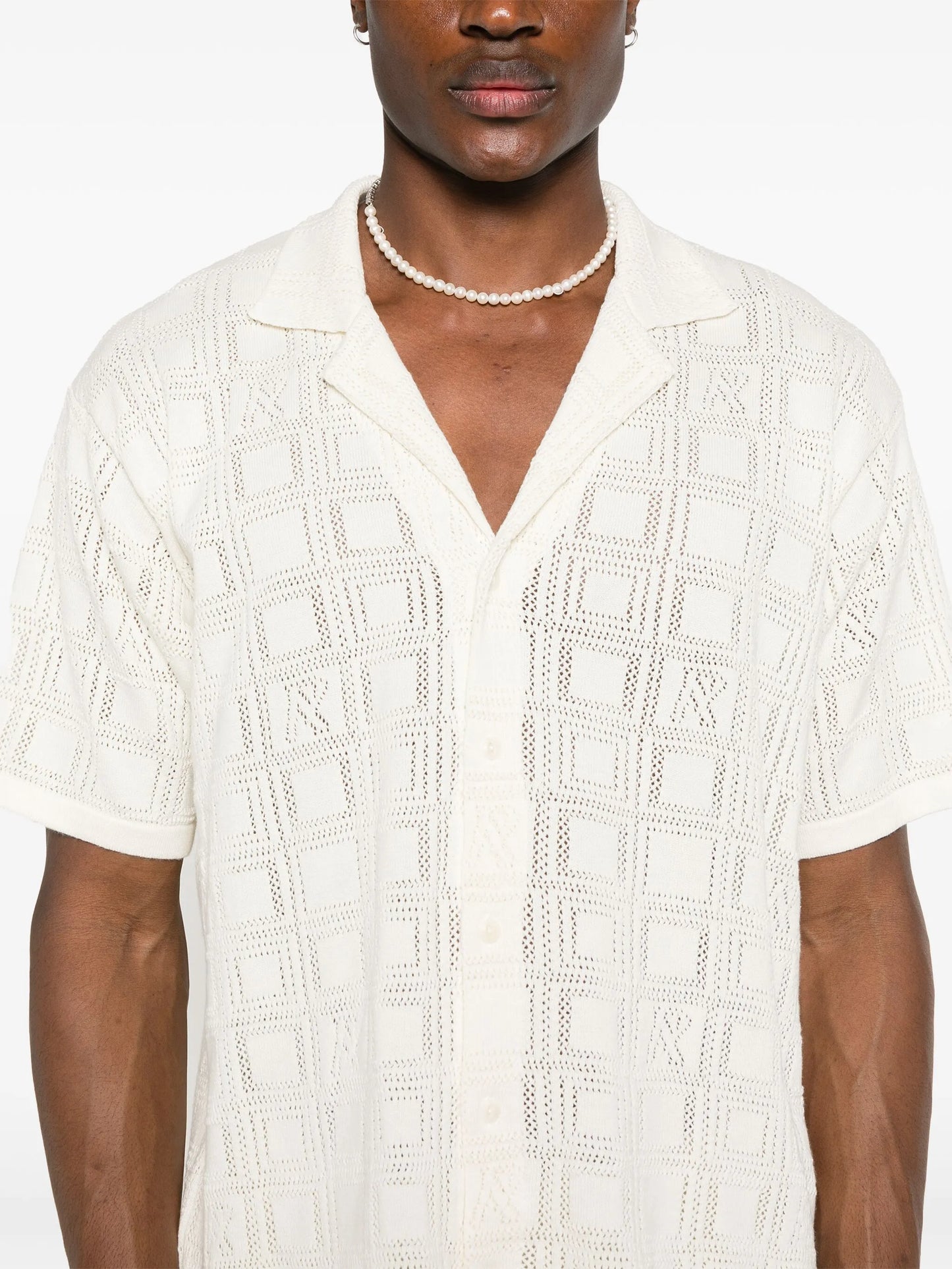 pointelle-knit shirt