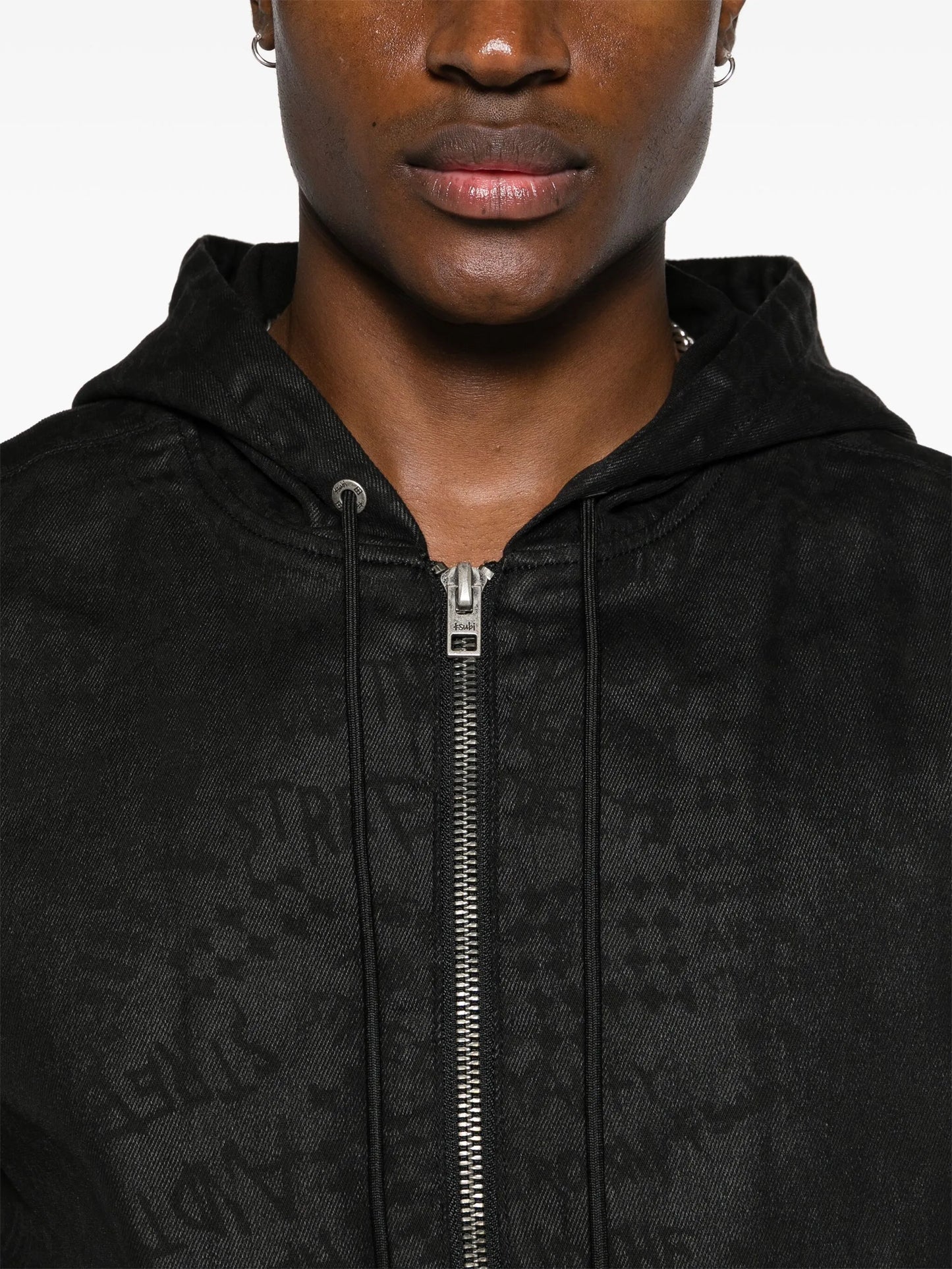 jacquard hooded jacket