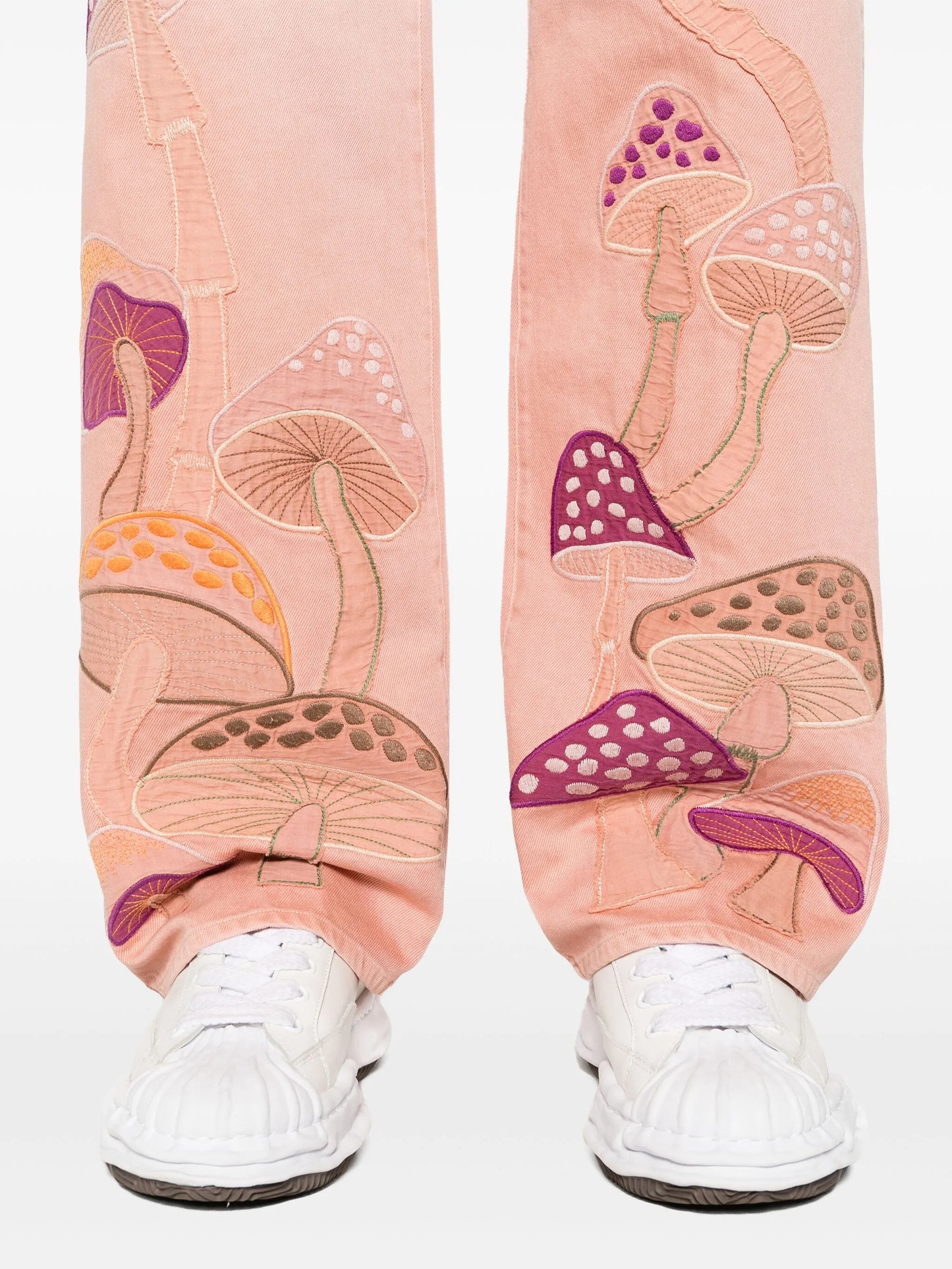 Psychedelic mid-rise straight-leg jeans