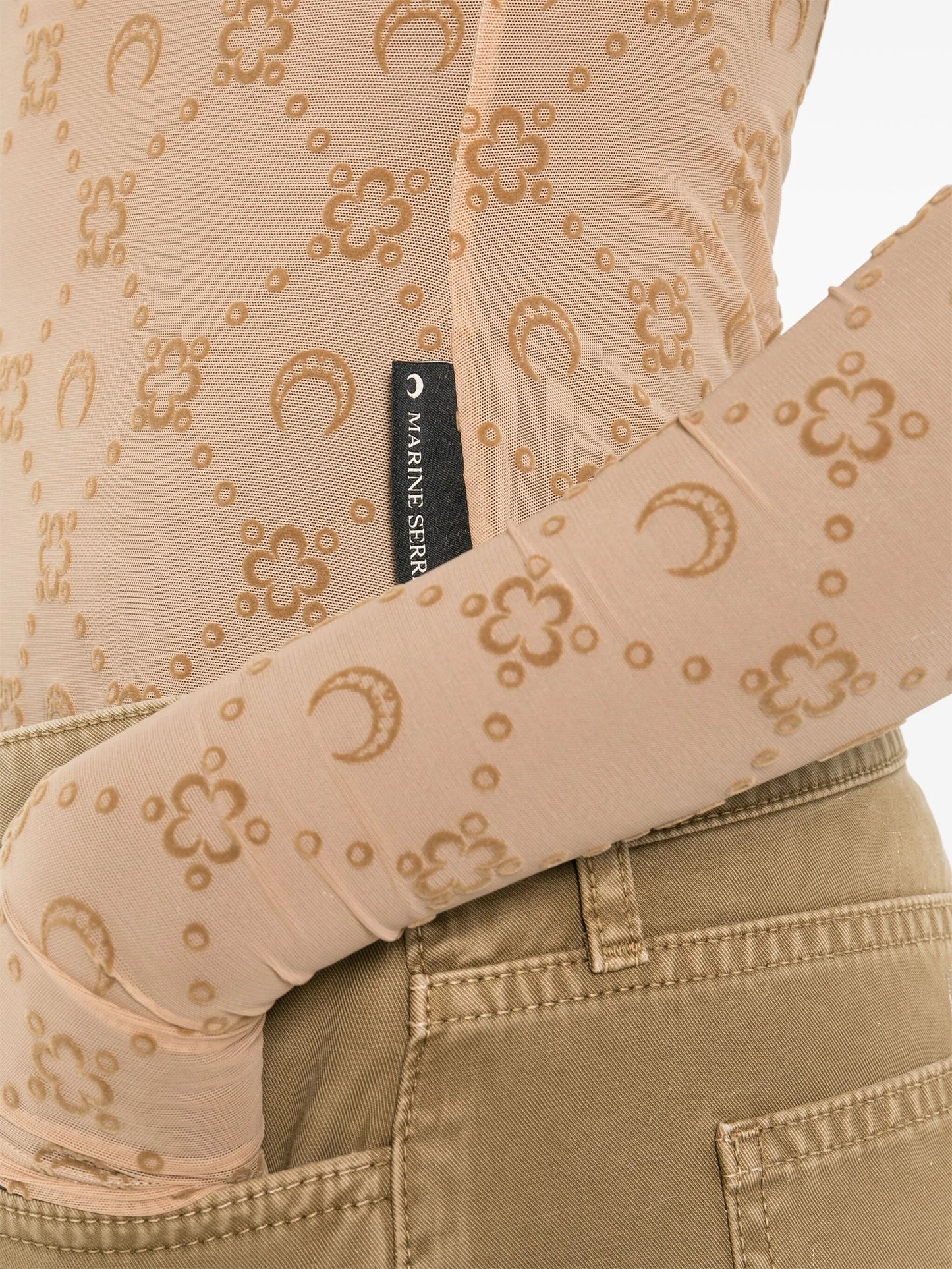 mock-neck logo-pattern top