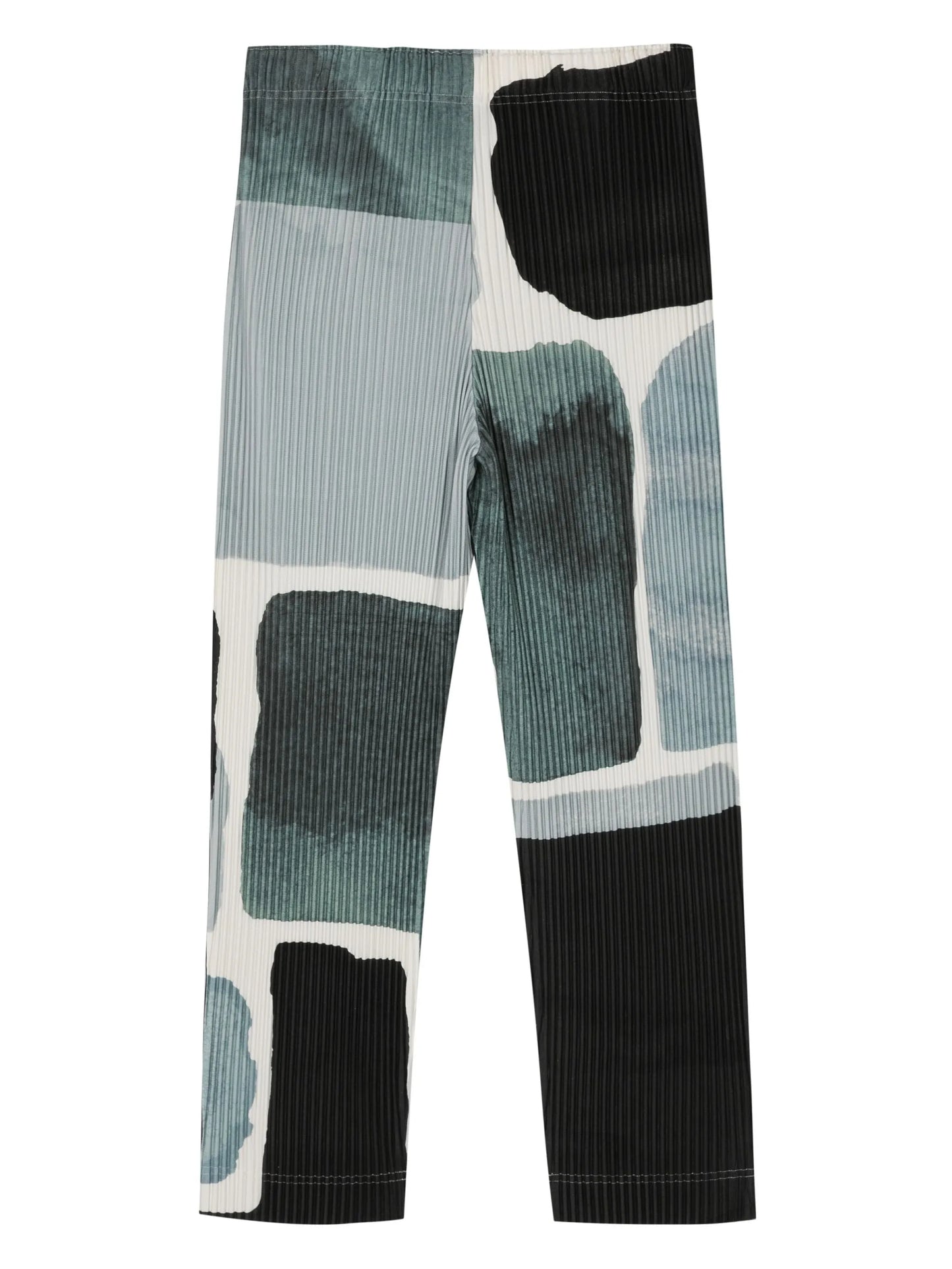 abstract-print plissé trousers