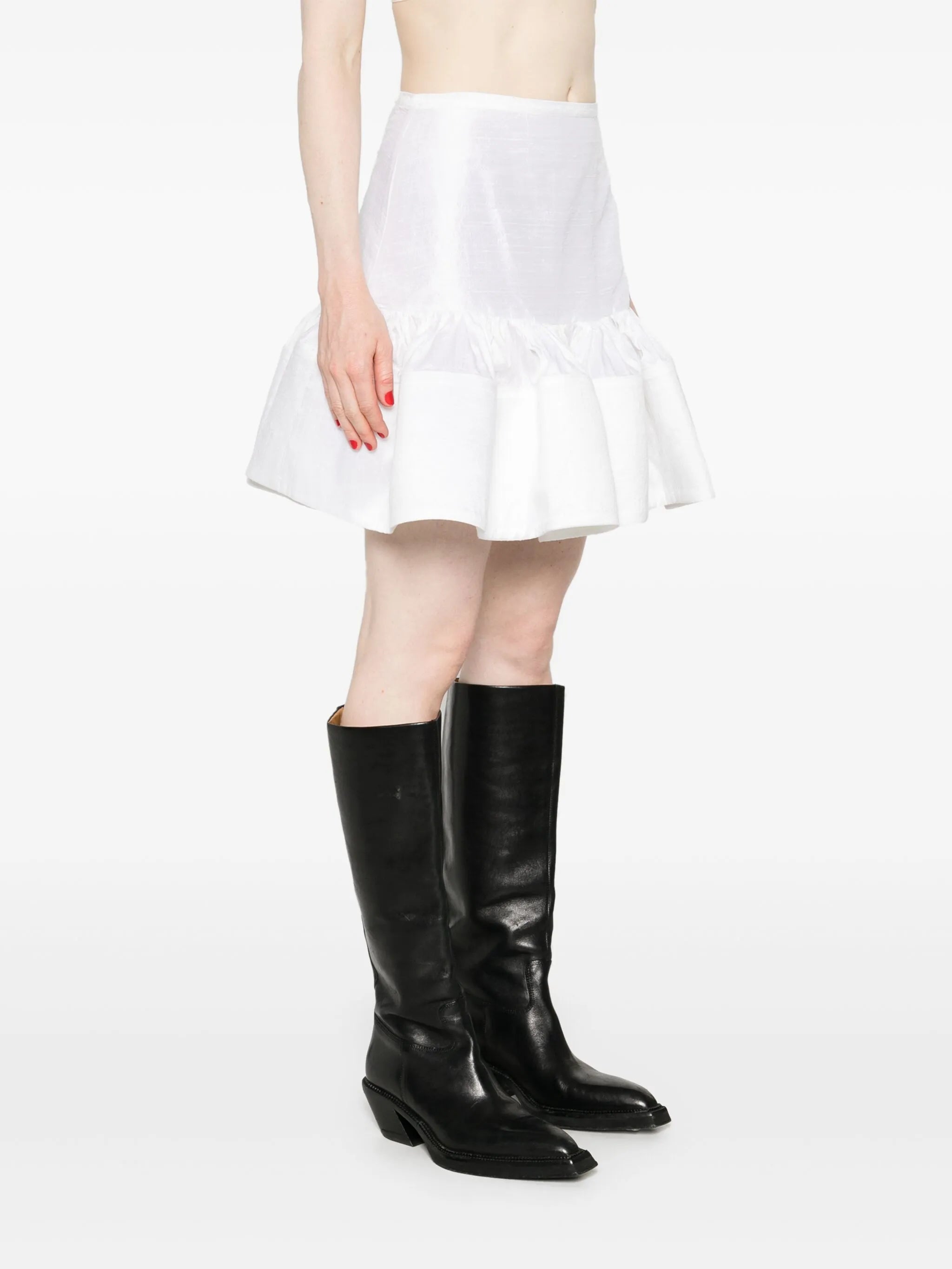 silk mini skirt