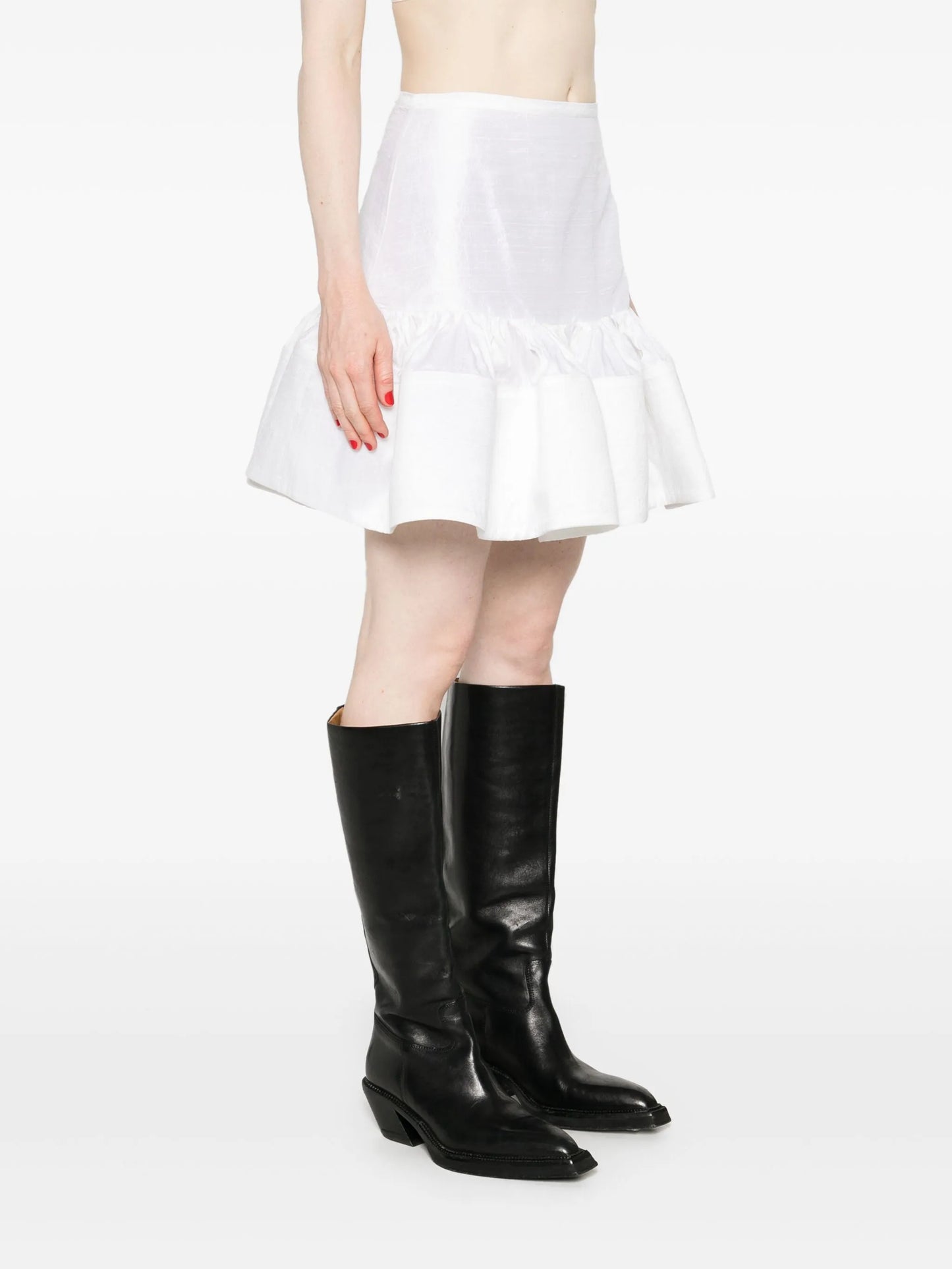 silk mini skirt