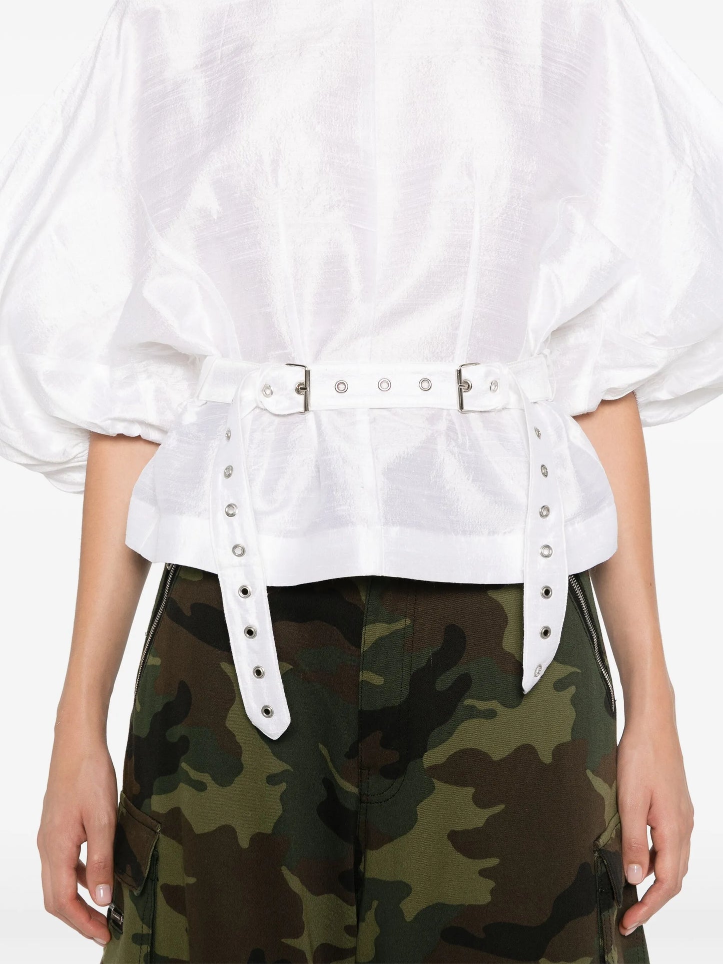 detachable-belt silk top