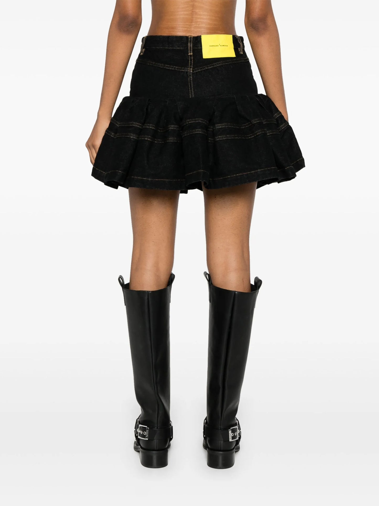 denim mini b skirt