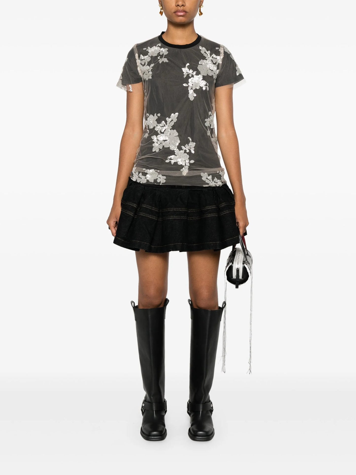 denim mini b skirt