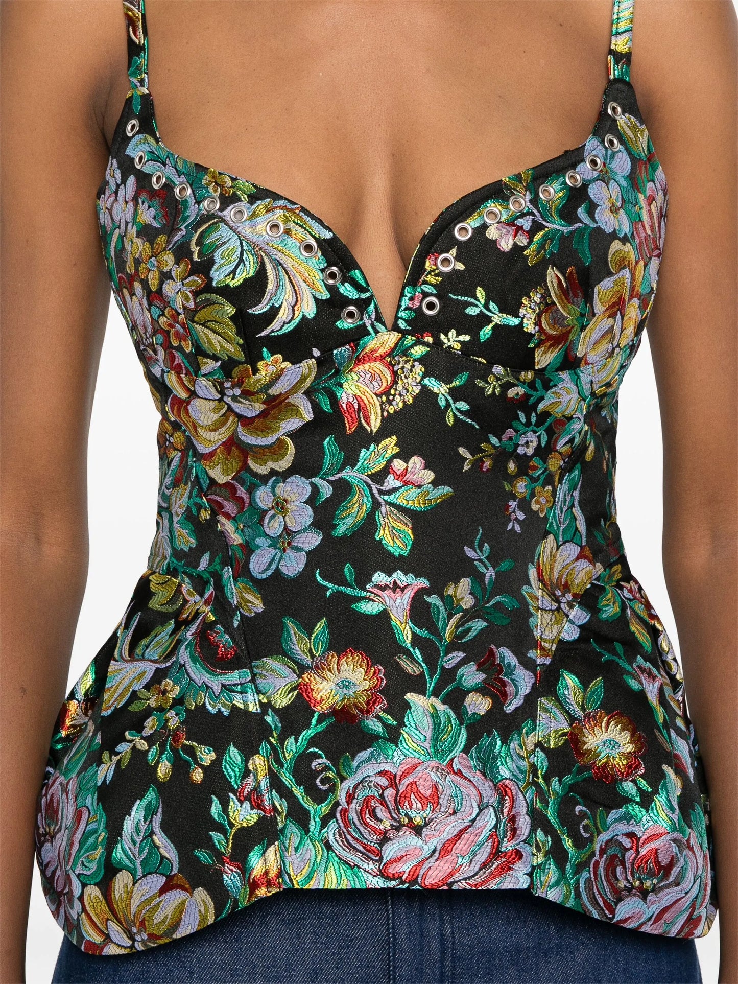 brocade corset-style top