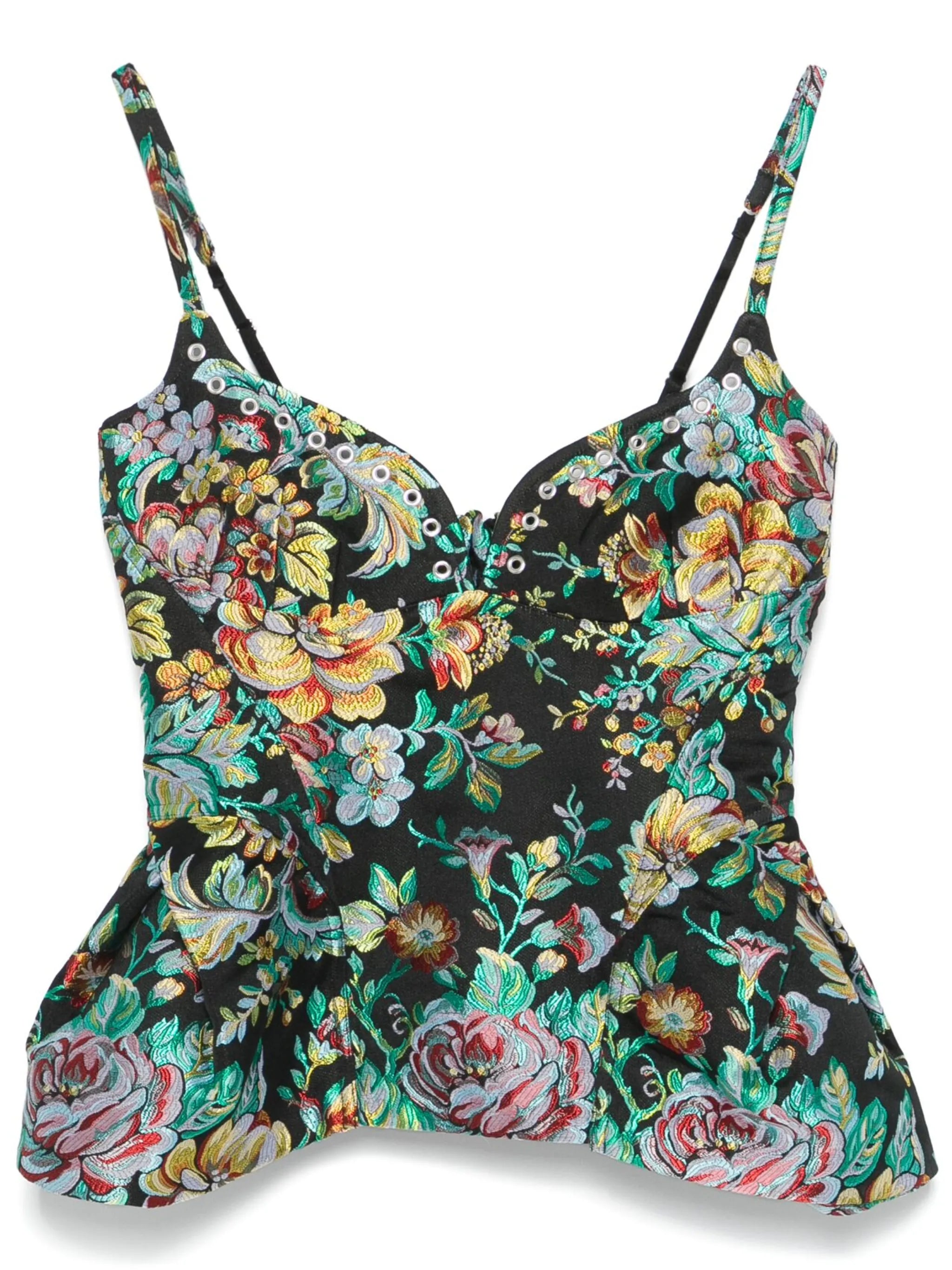 brocade corset-style top