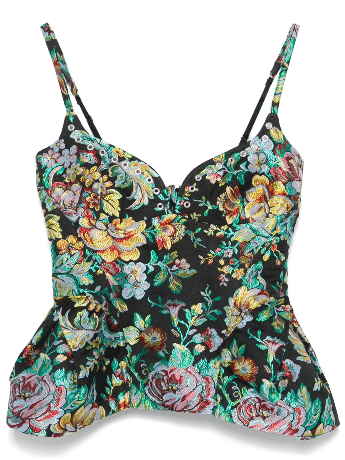 brocade corset-style top