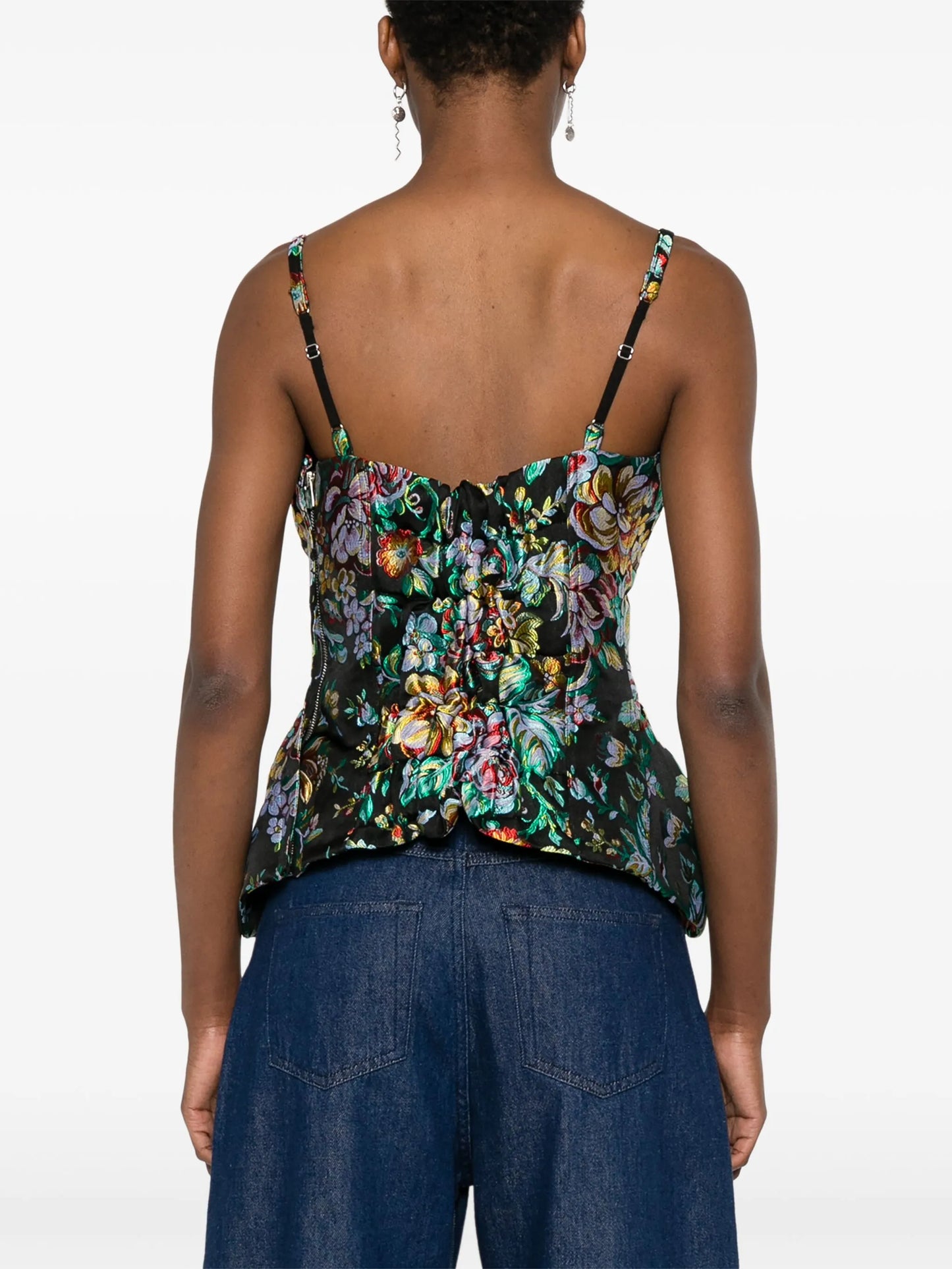 brocade corset-style top