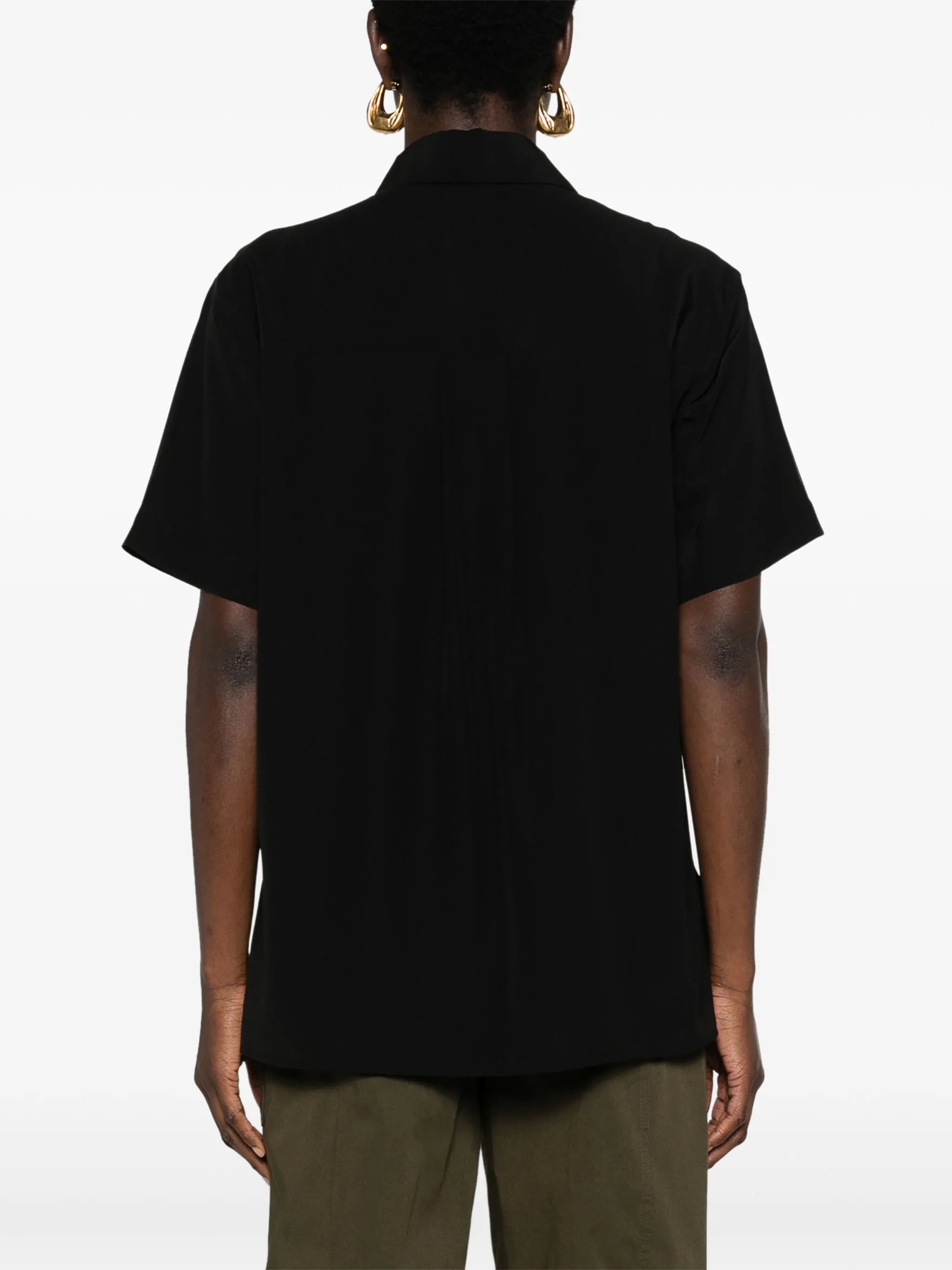 short-sleeve silk shirt