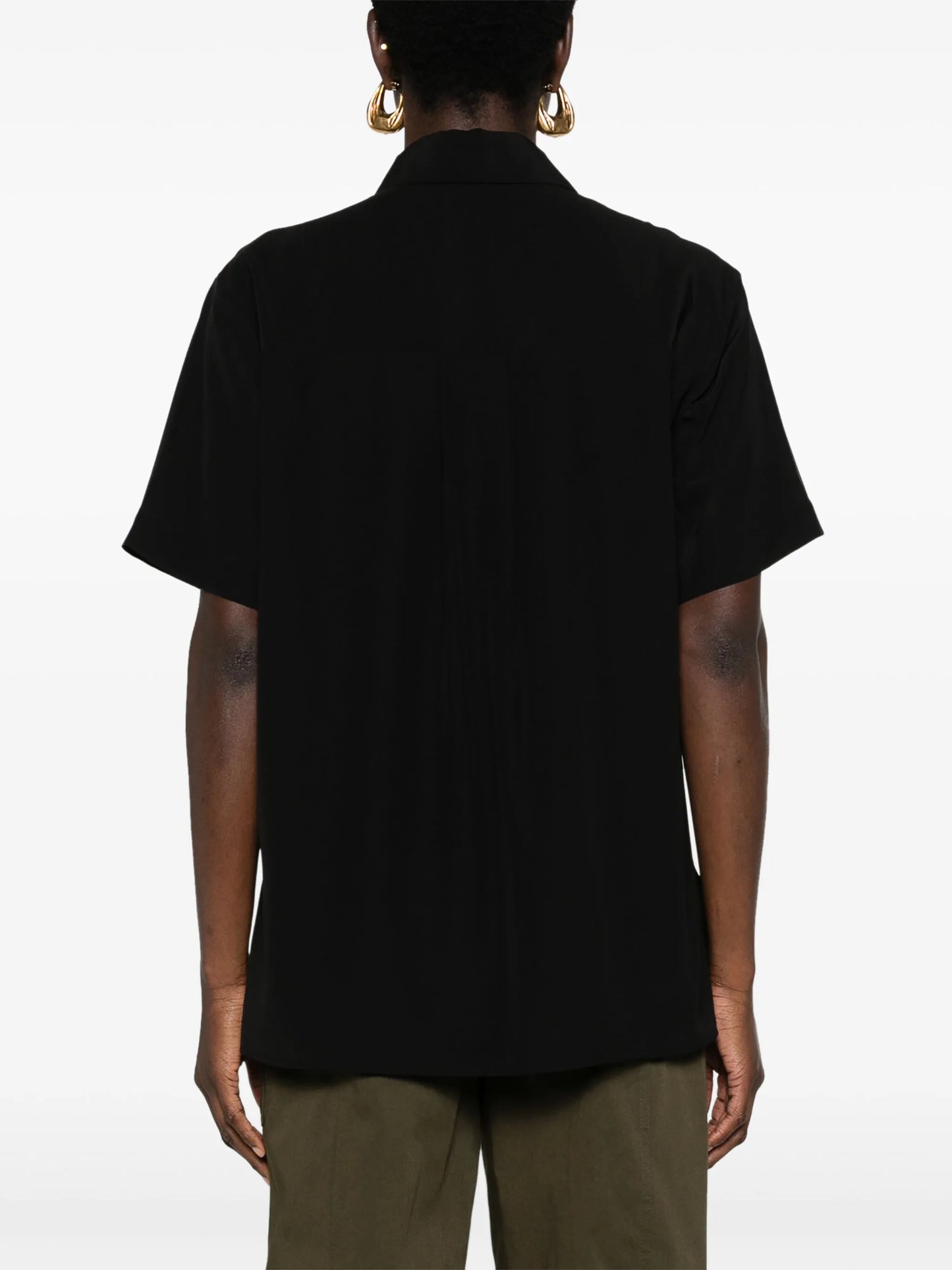 short-sleeve silk shirt