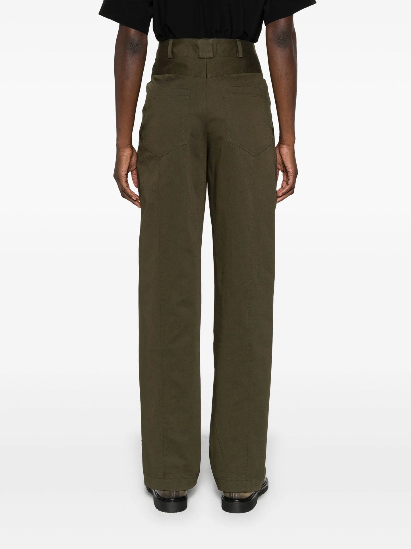 tapered-leg twill trousers