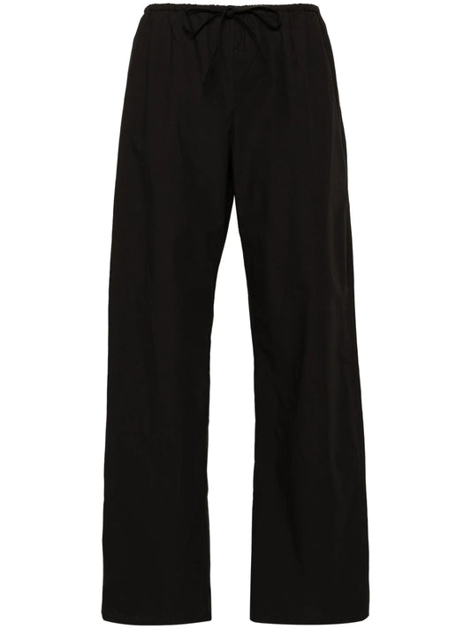 drawstring-waist organic cotton trousers