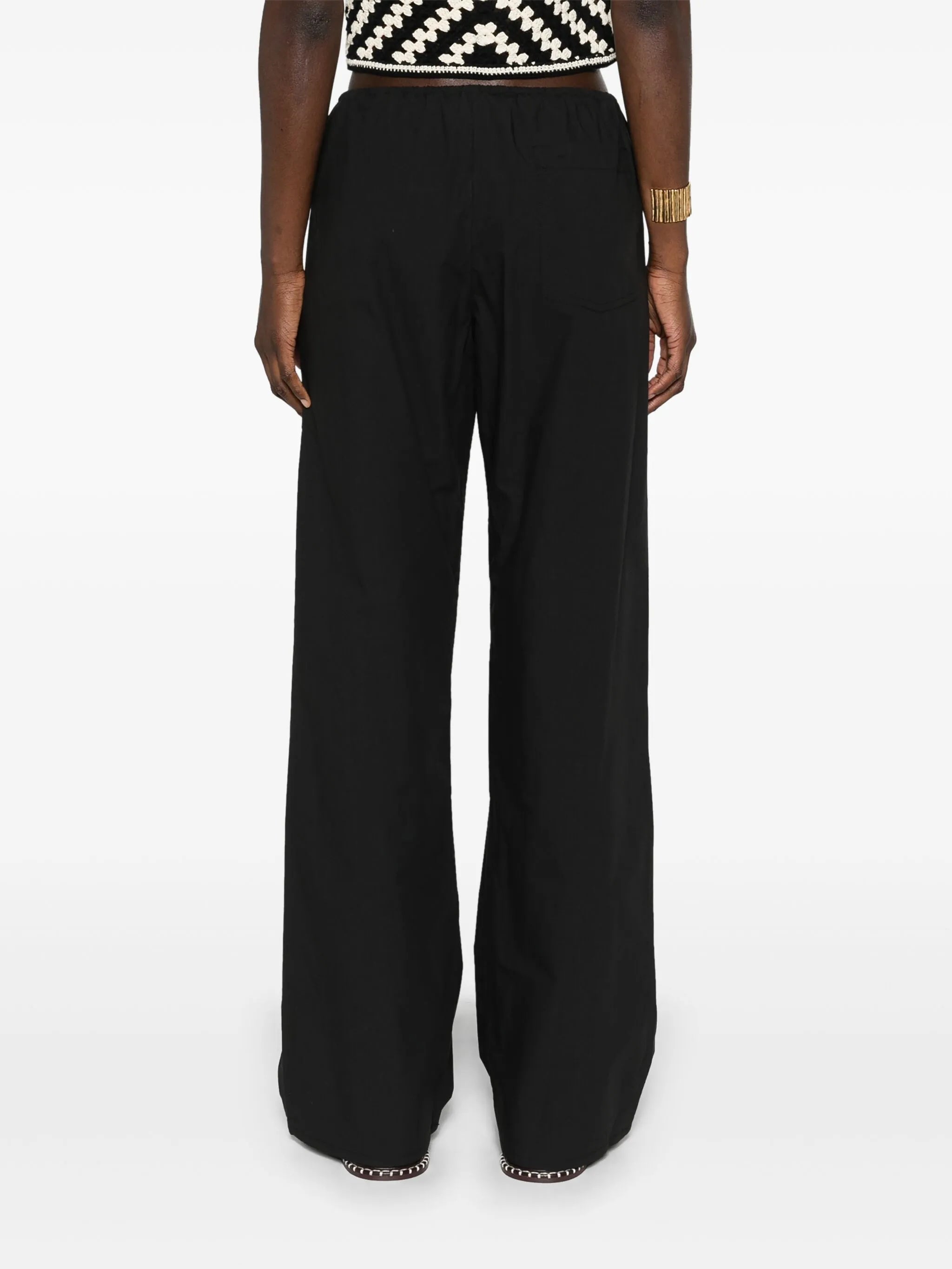 drawstring-waist organic cotton trousers