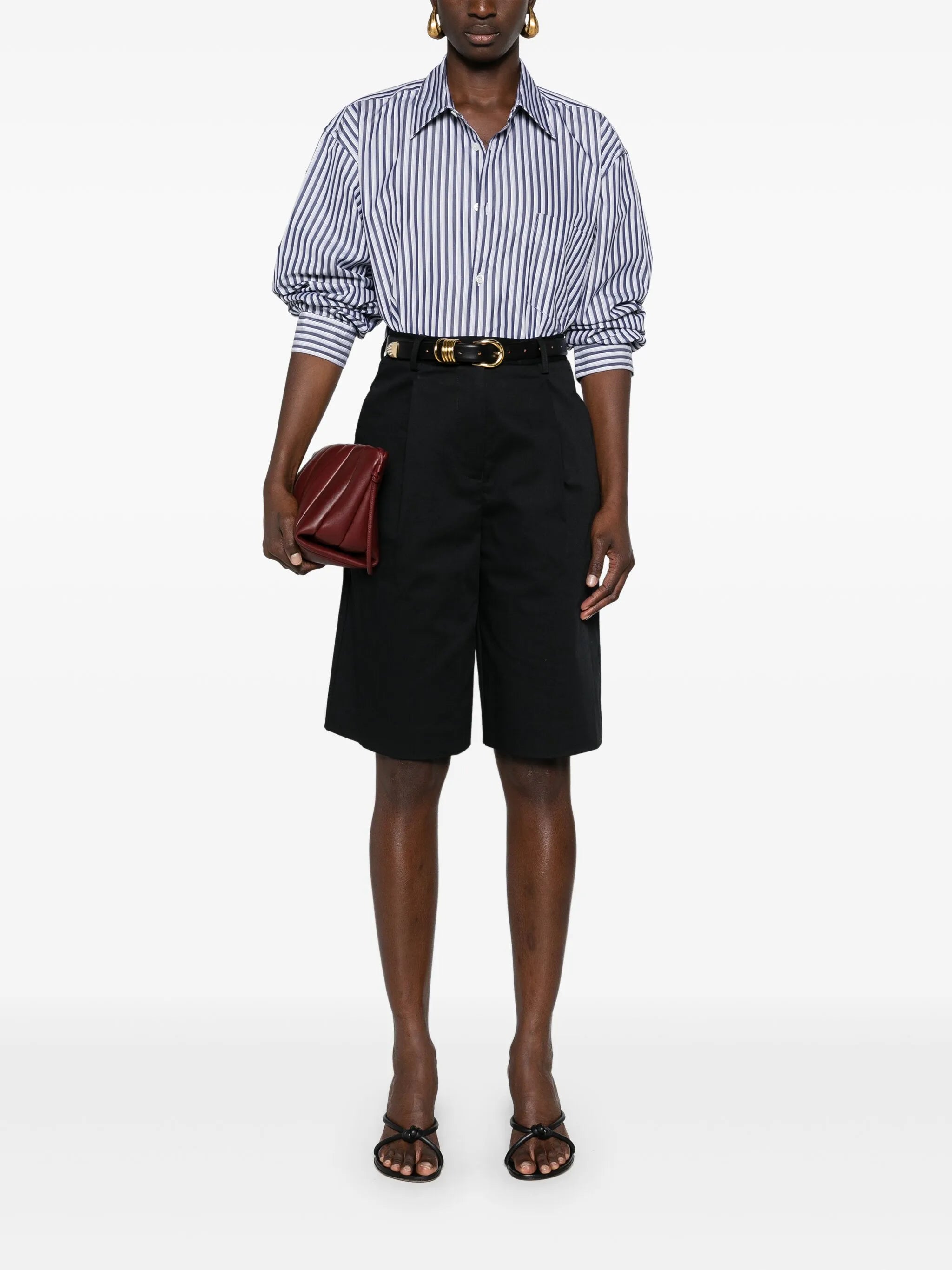 high-waist chino shorts