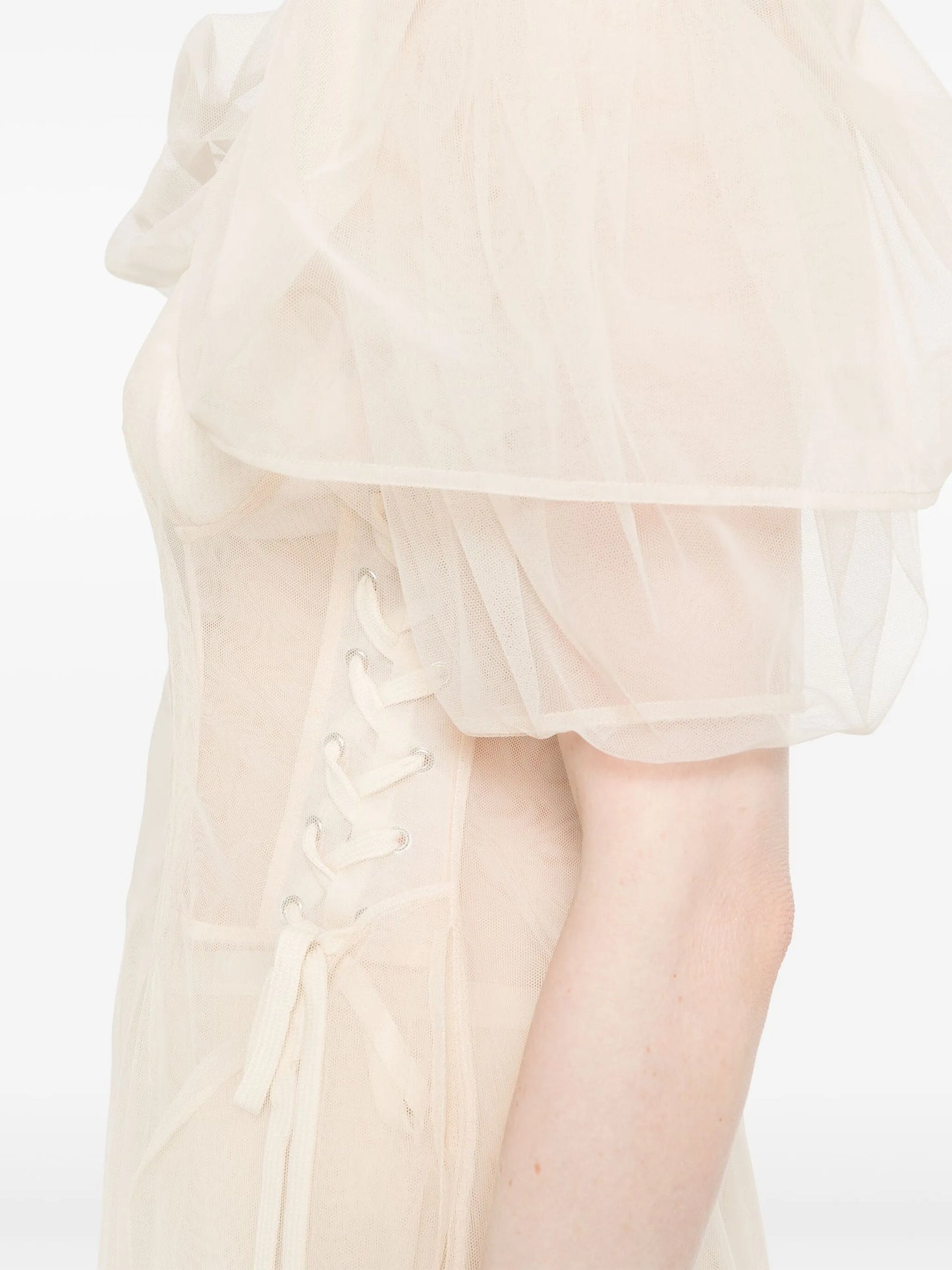 tulle corset-detail midi dress