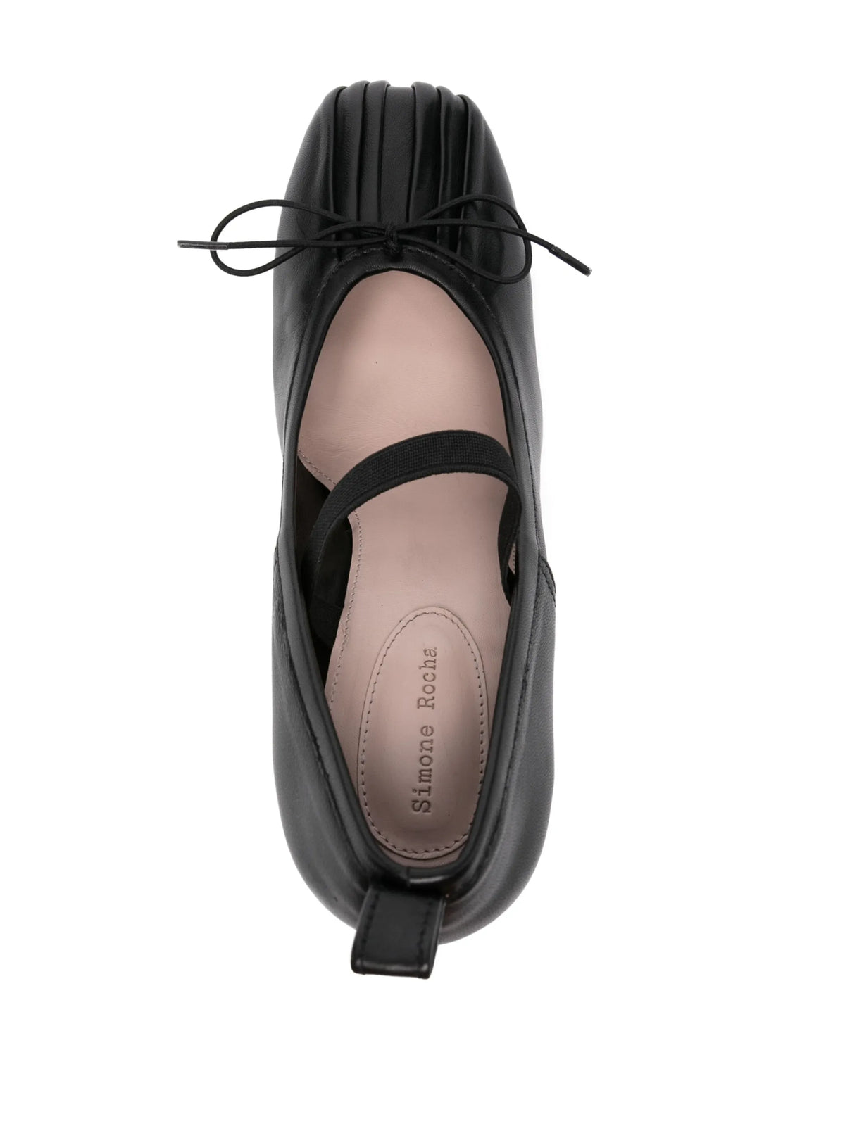 heeled leather ballerina shoes