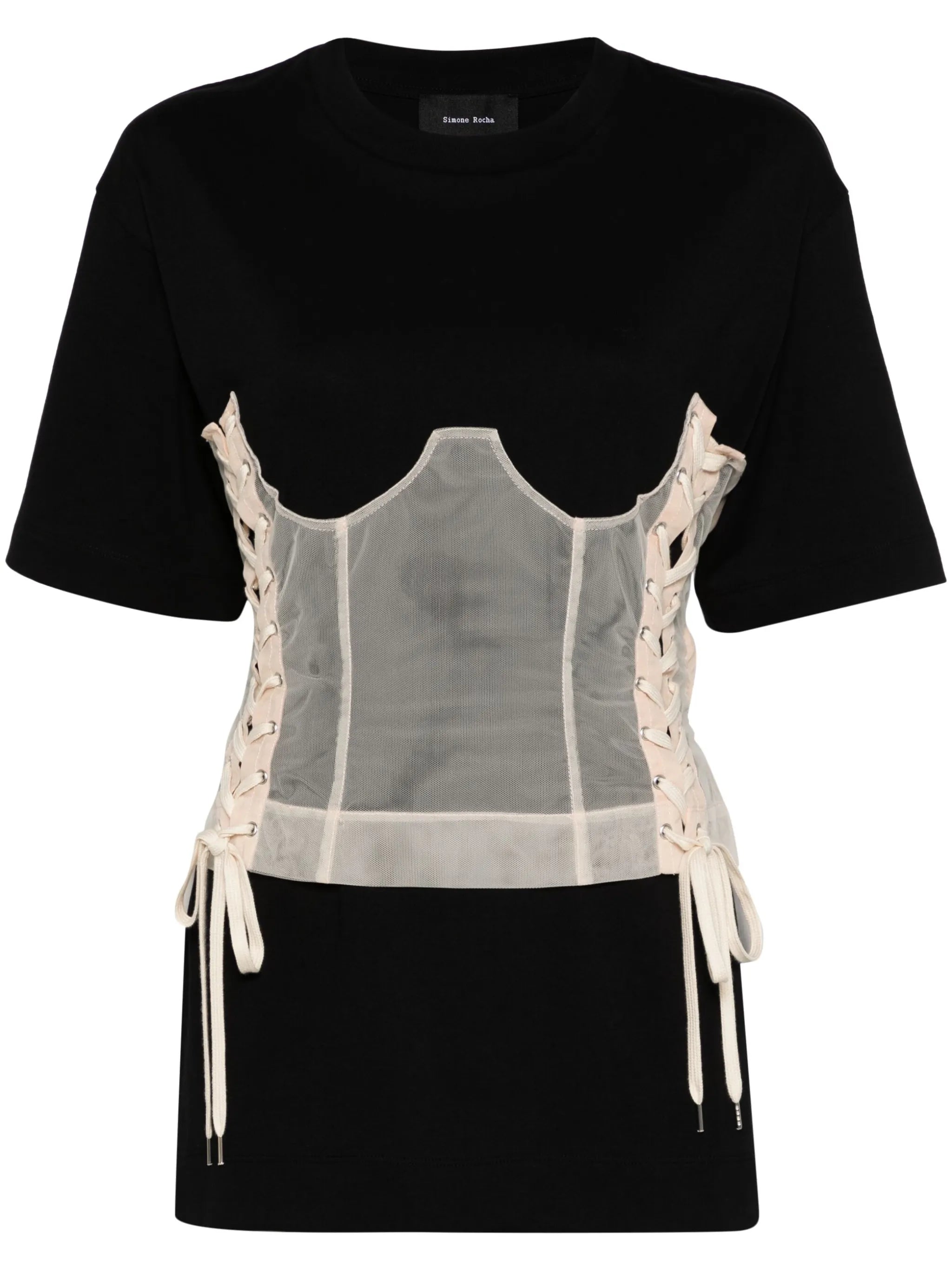 corset-insert short-sleeve T-shirt