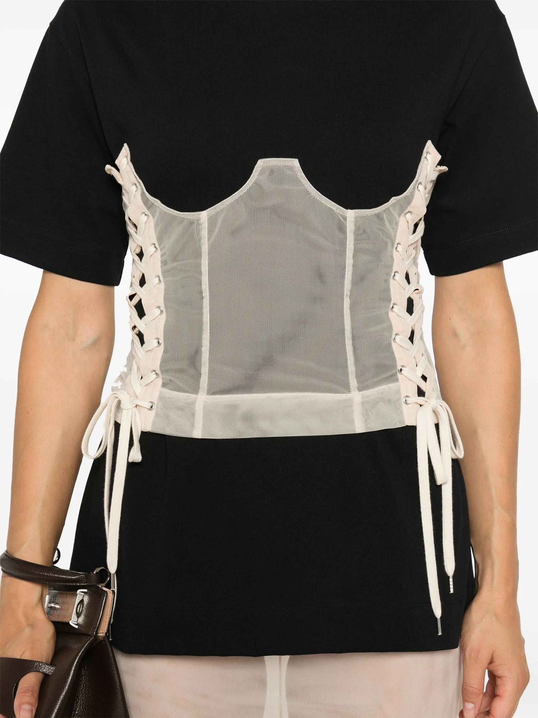 corset-insert short-sleeve T-shirt