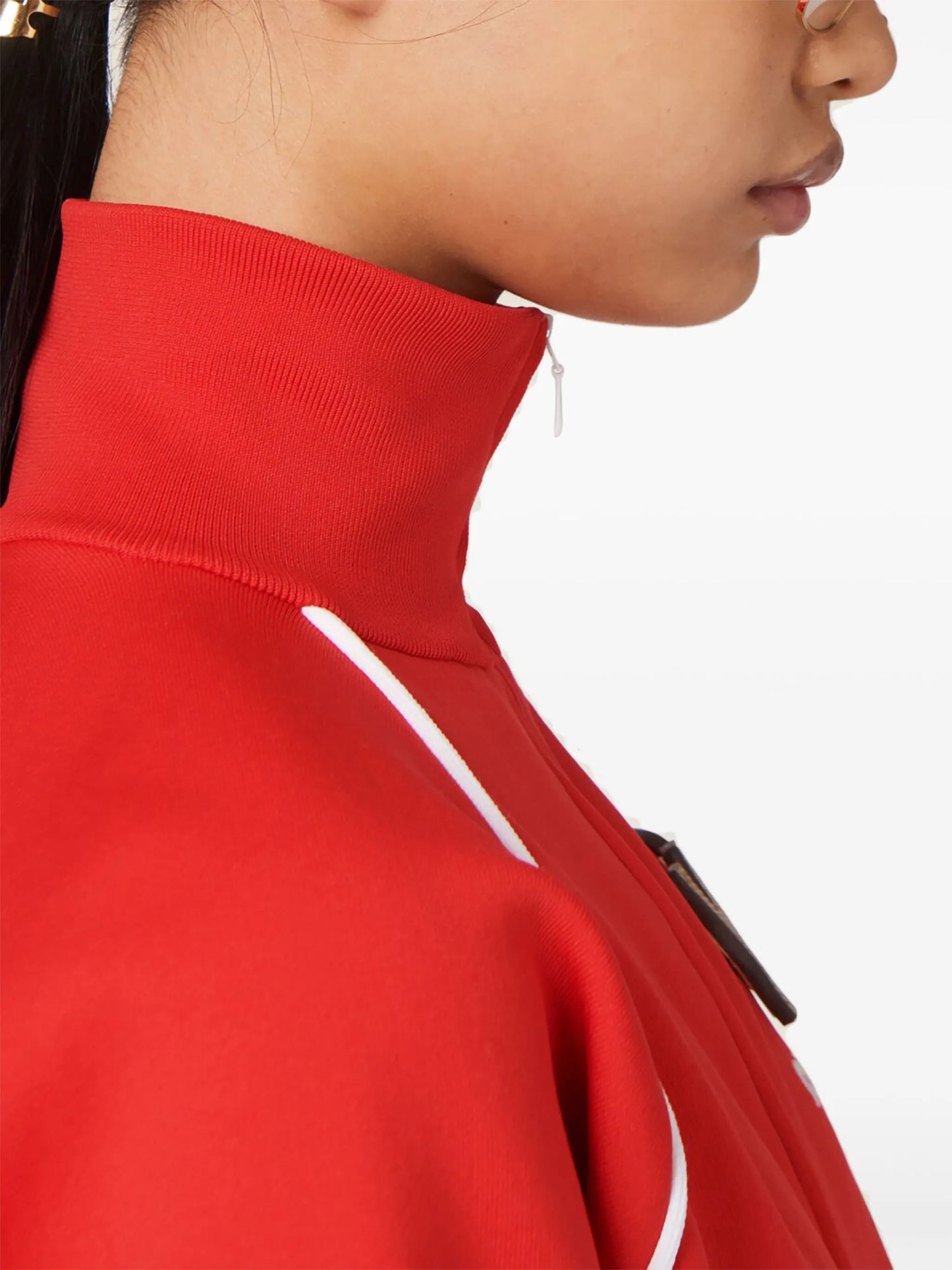 logo-embroidered fleece cardigan