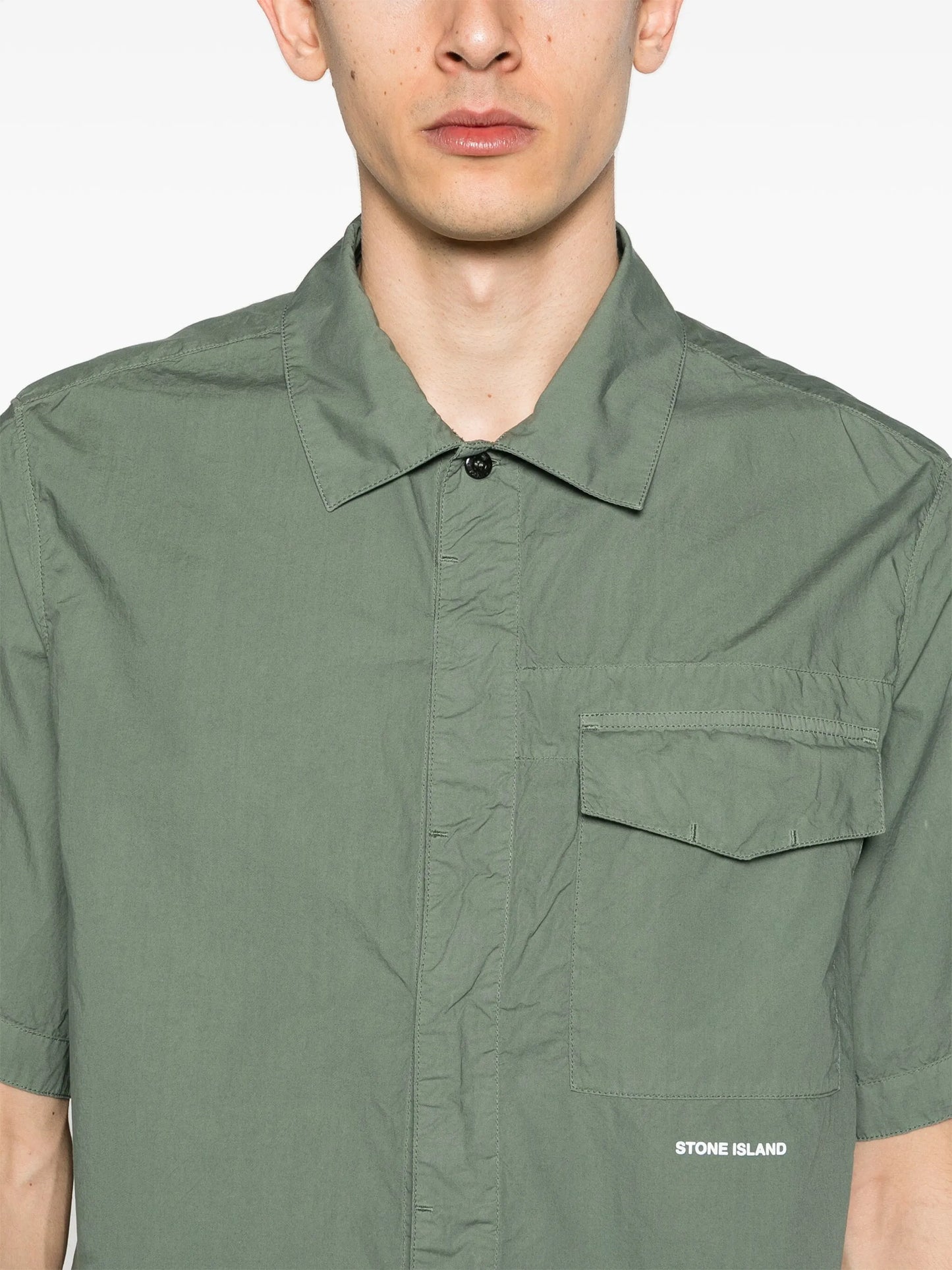 raised-logo cotton shirt
