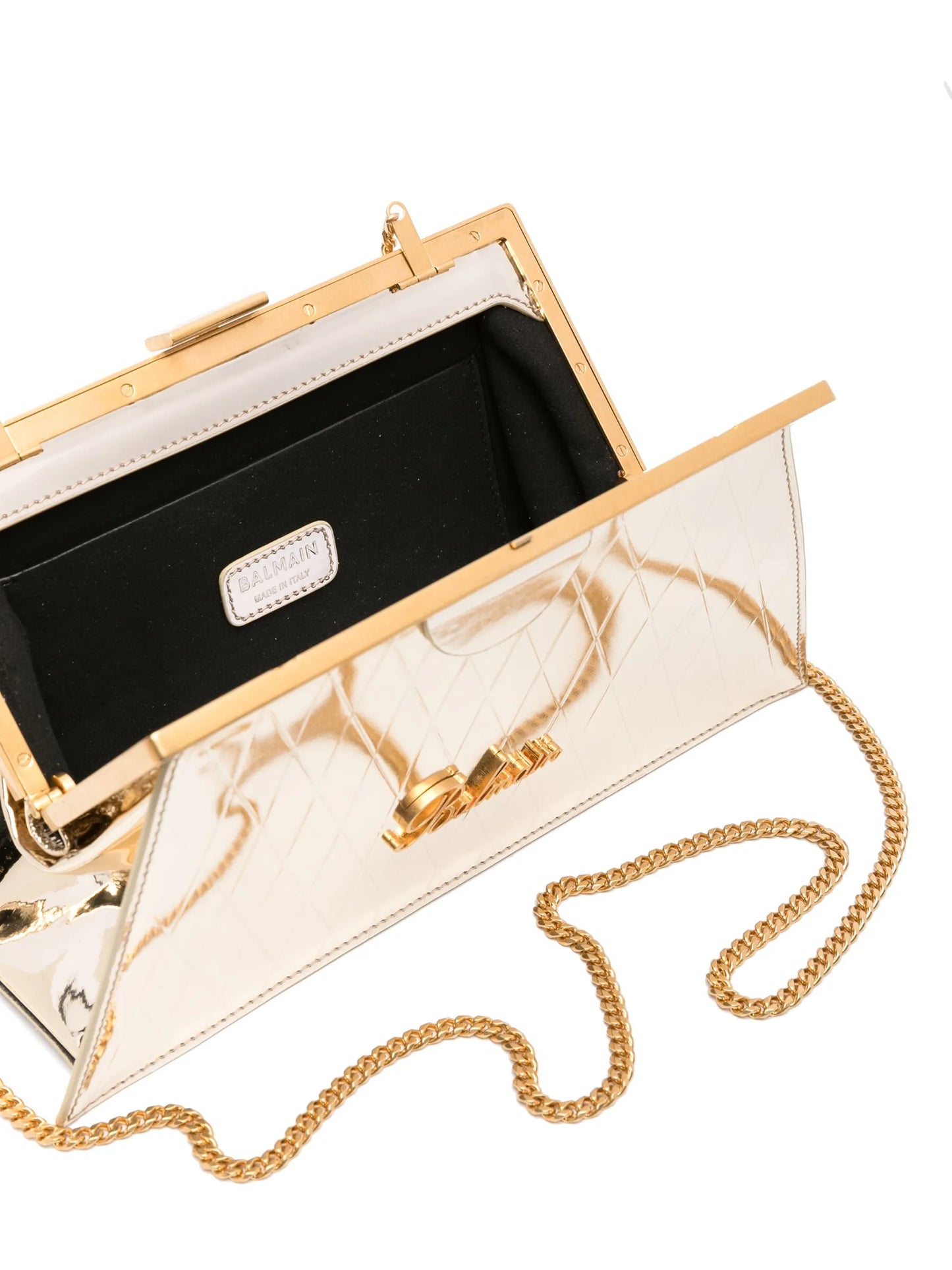 Trapeze leather clutch bag