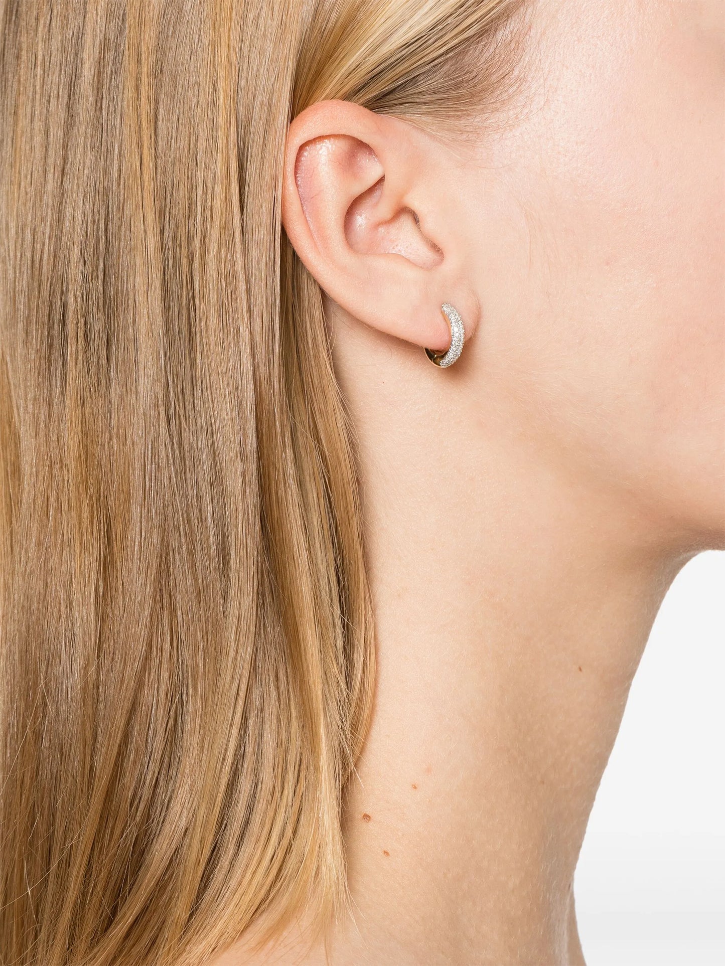 9kt yellow gold Quotidian diamond earrings