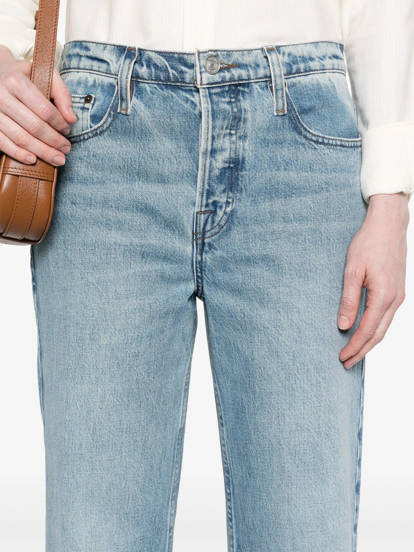 Slouchy mid-rise straight-leg jeans