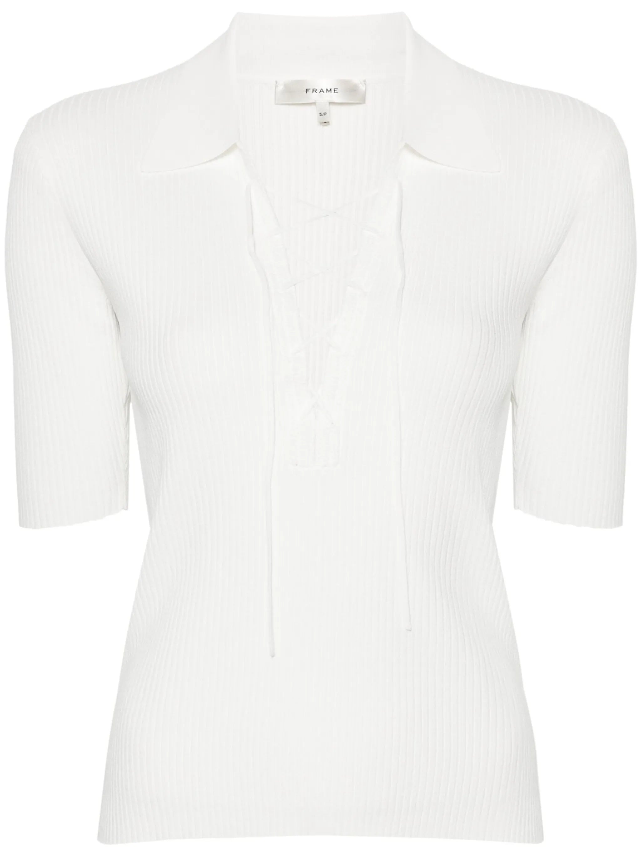 lace-up ribbed top