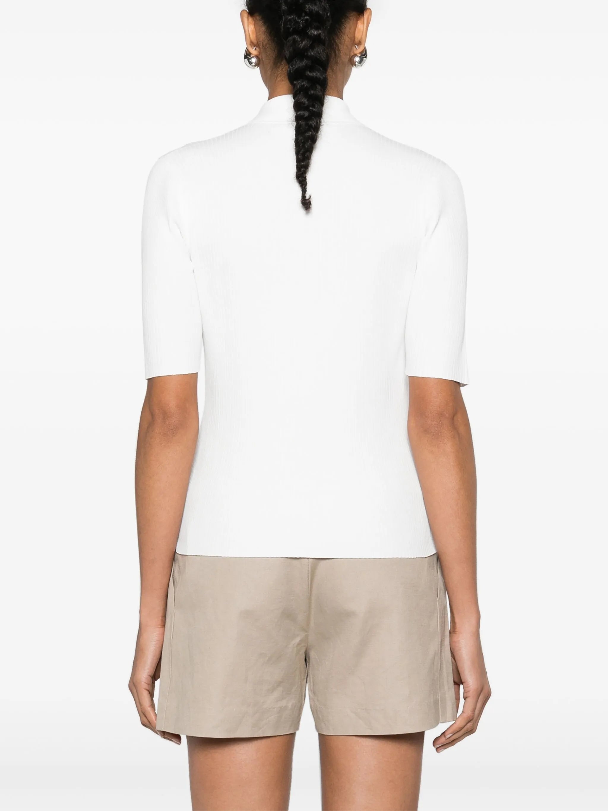 lace-up ribbed top