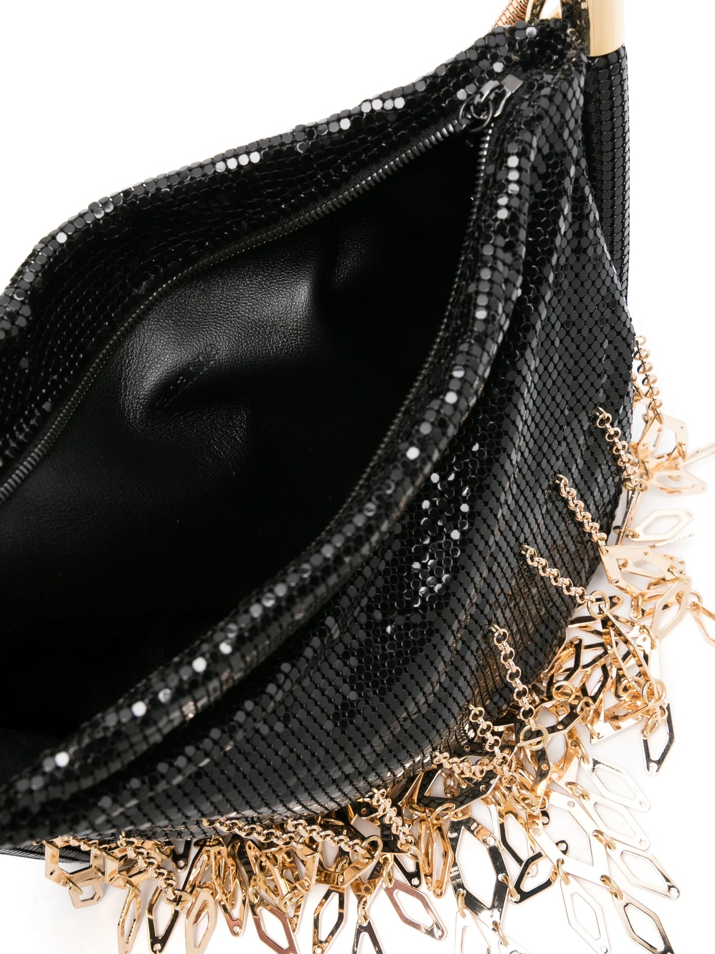 fringed chainmail shoulder bag